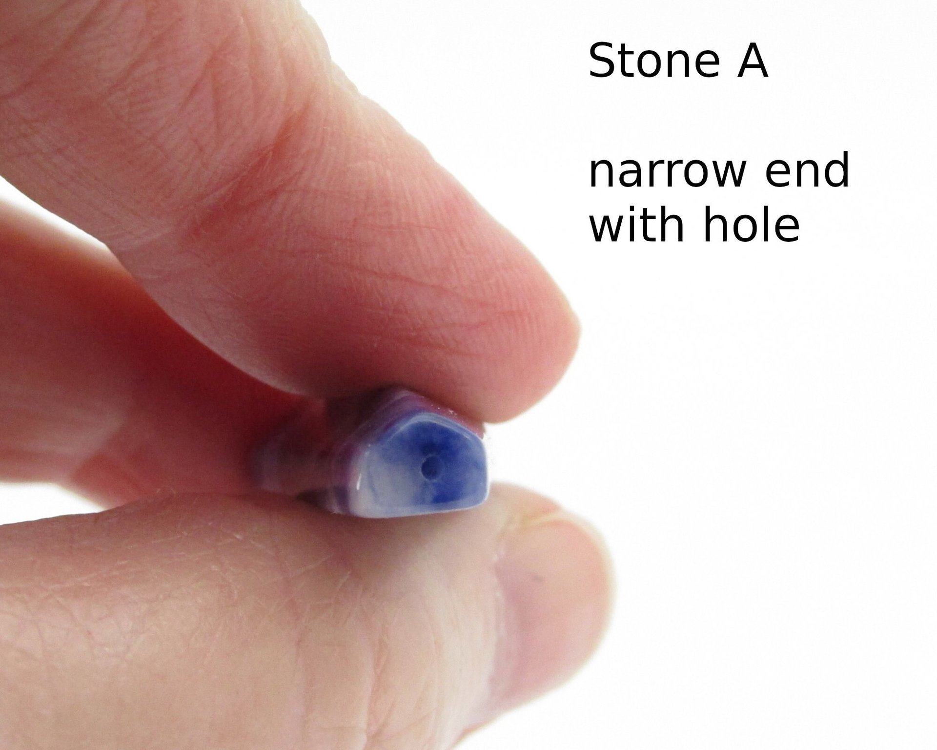 Long Tetrahedral Cabochon, Half-Drilled Triangle, 21.45ct Natural Sodalite