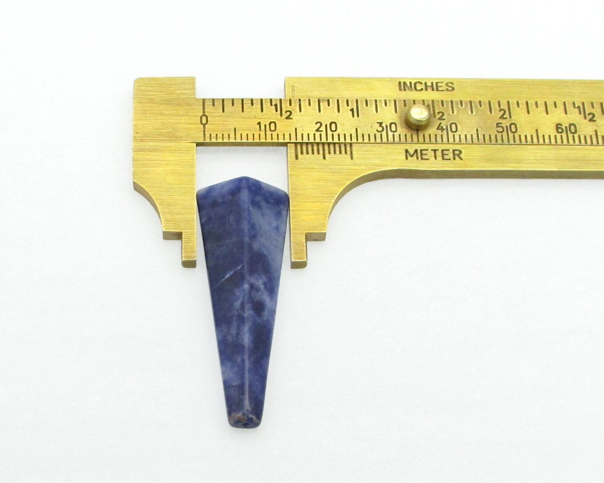 Long Tetrahedral Cabochon, Half-Drilled Triangle, 21.45ct Natural Sodalite