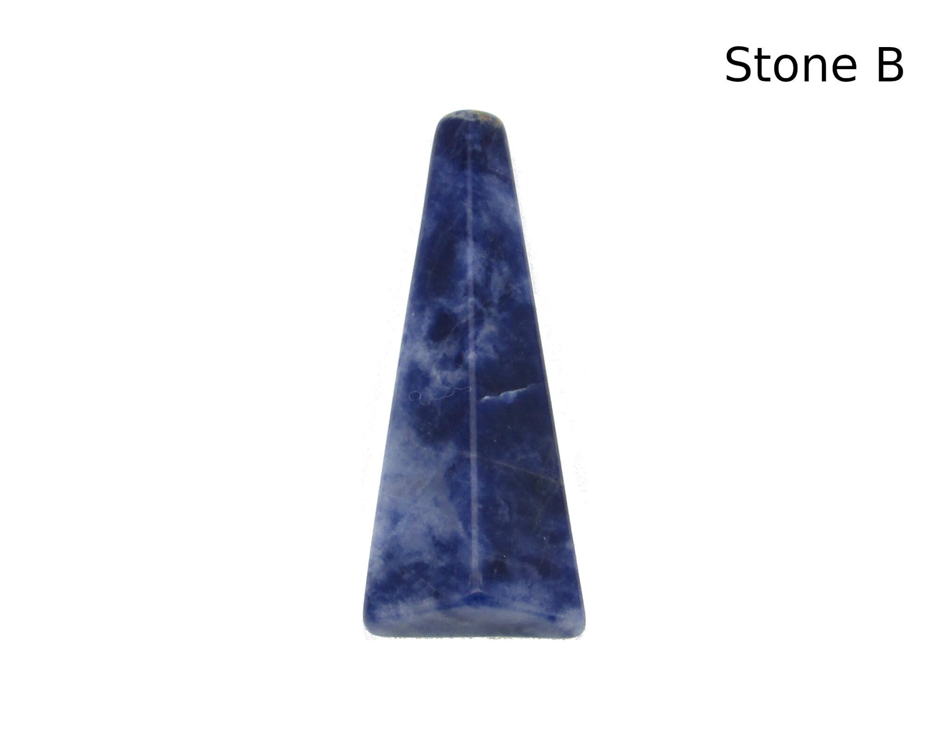 Long Tetrahedral Cabochon, Half-Drilled Triangle, 21.45ct Natural Sodalite