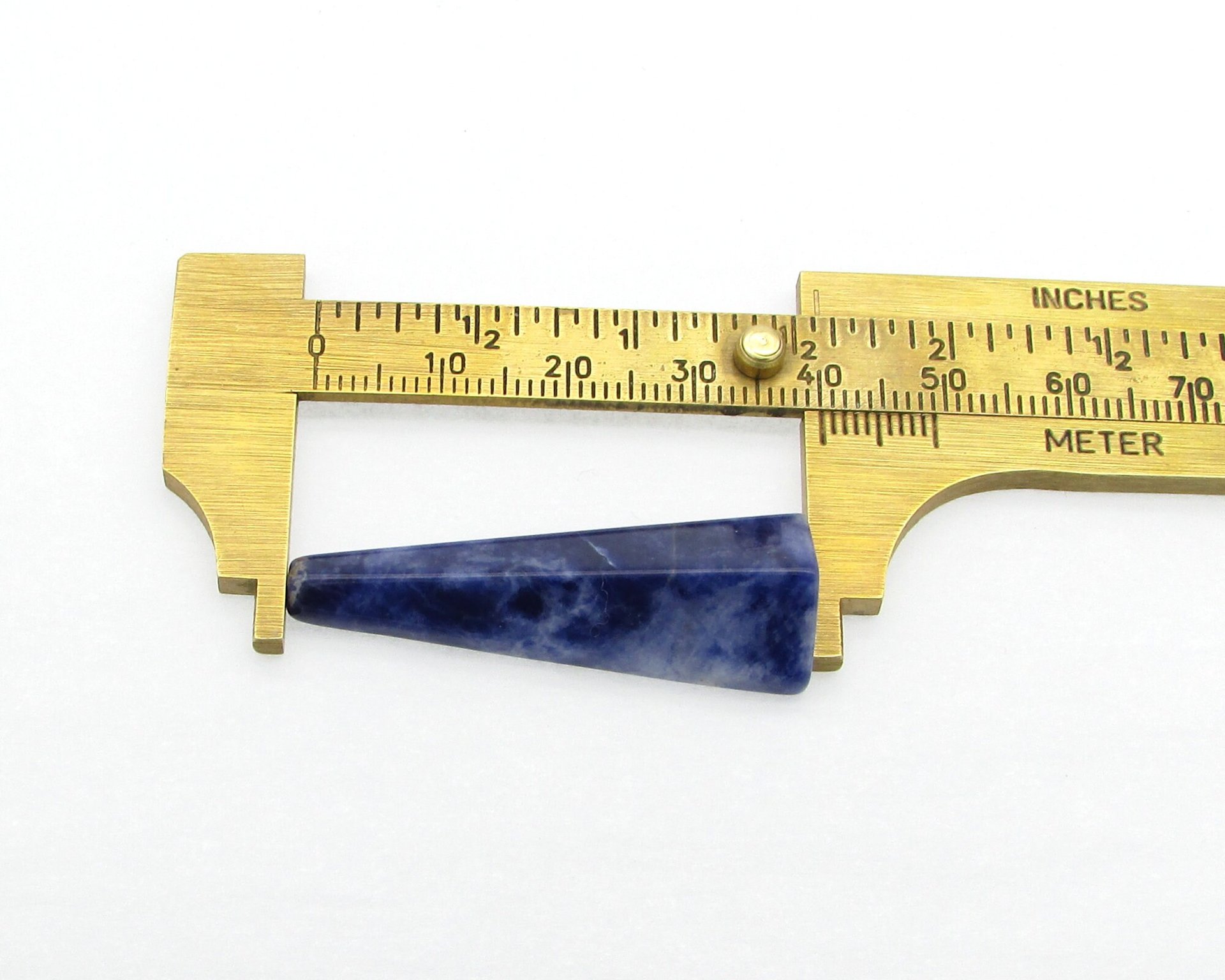 Long Tetrahedral Cabochon, Half-Drilled Triangle, 21.45ct Natural Sodalite