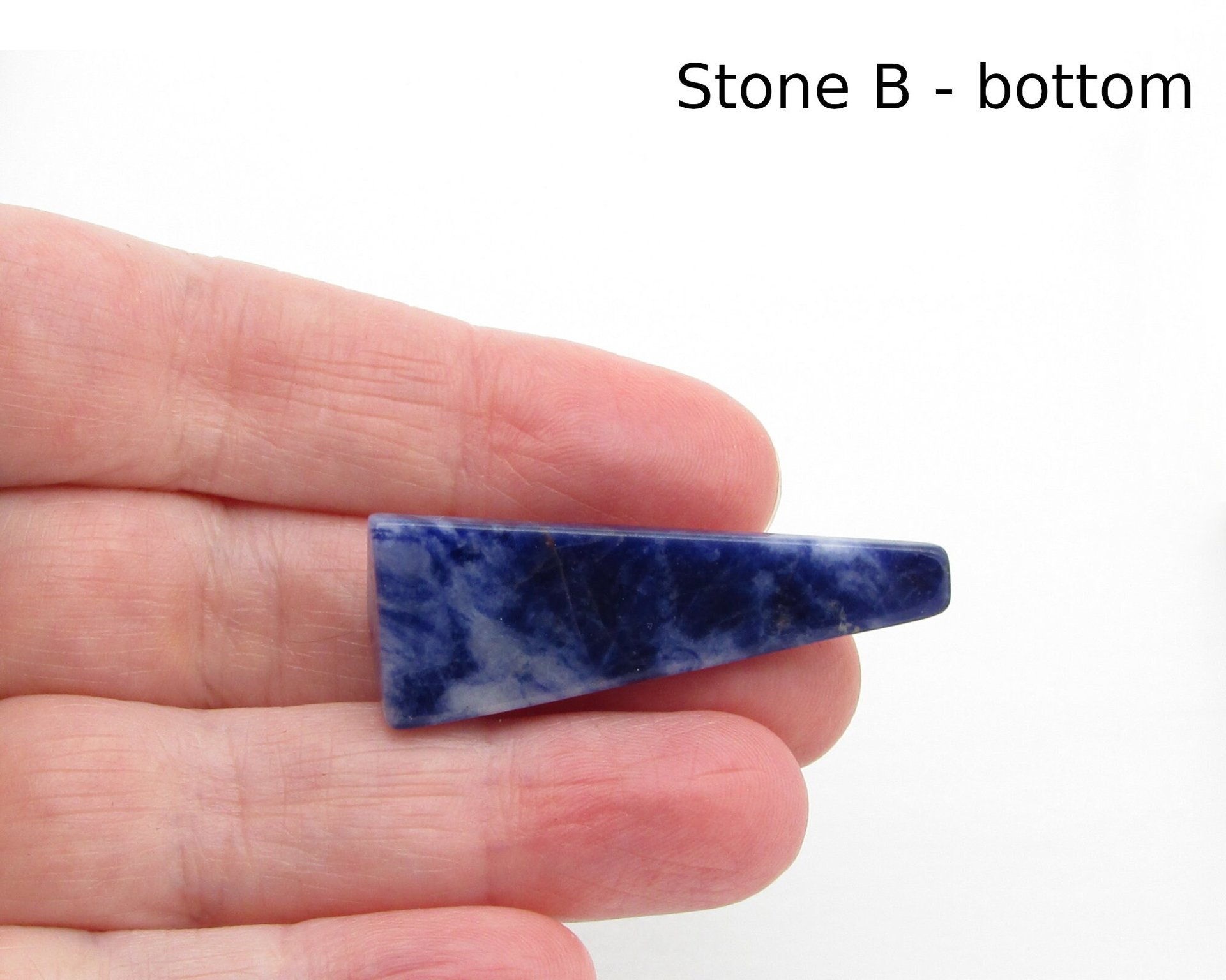 Long Tetrahedral Cabochon, Half-Drilled Triangle, 21.45ct Natural Sodalite