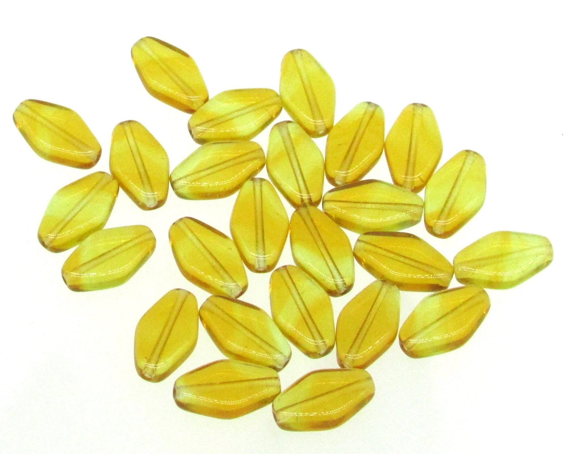 13x8mm Flat Diamond Pressed Glass Beads