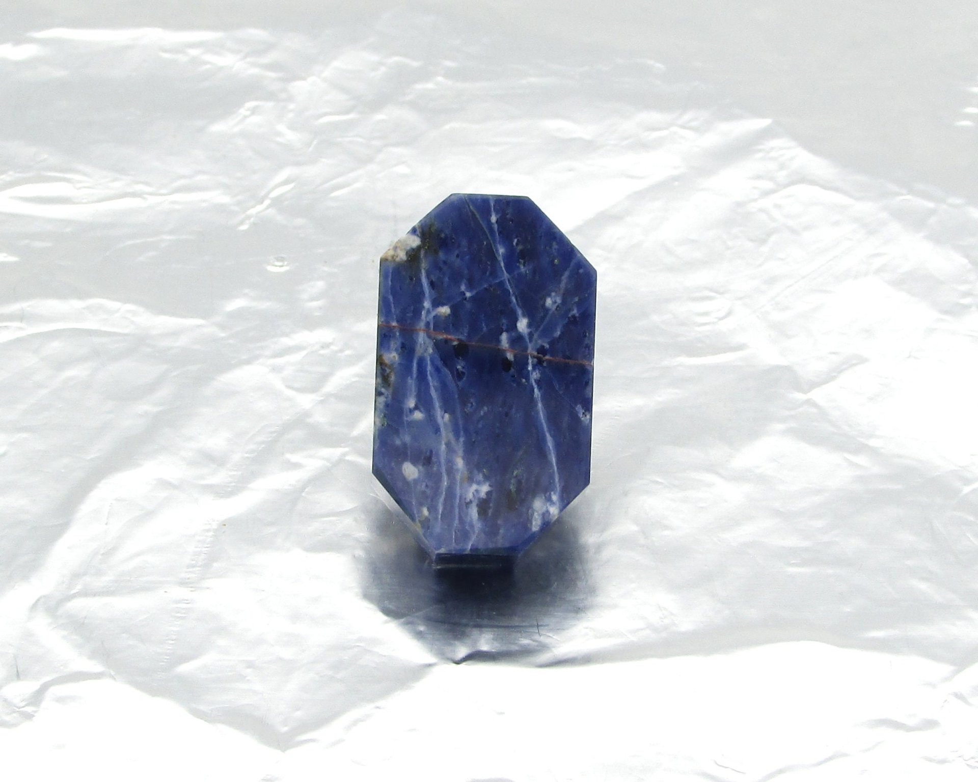 Octagonal Cabochon, Dark Blue Sodalite 22.25x13.25mm, 15ct Semiprecious Gemstone