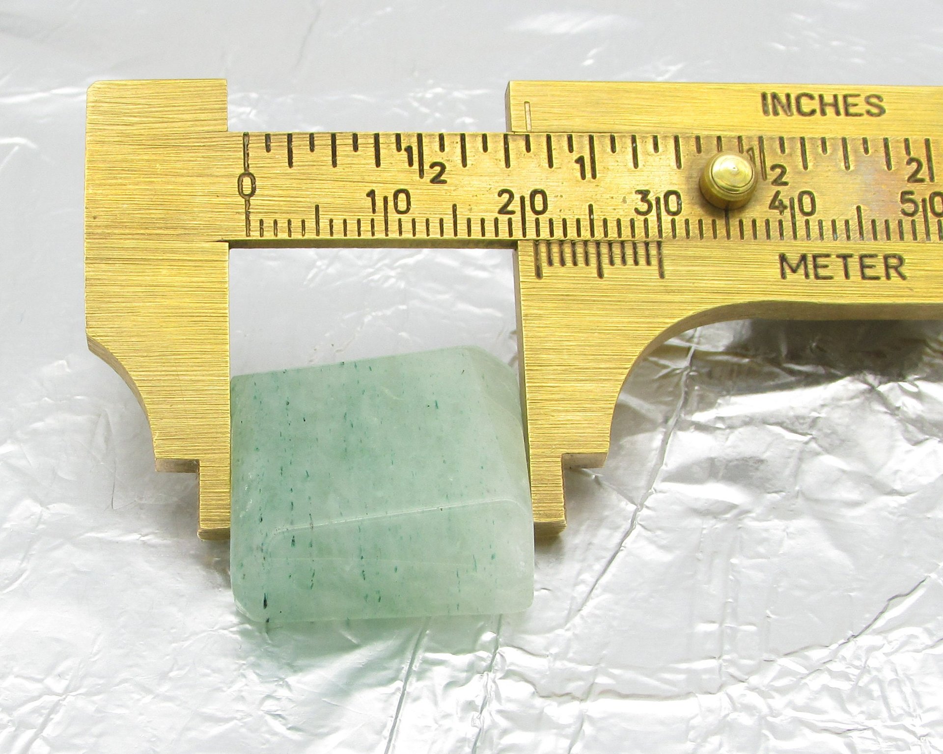 Nephrite Jade Square Cabochon, Diagonal Bevel 21mm 35.6-41.45 Carat Flat Back Stone