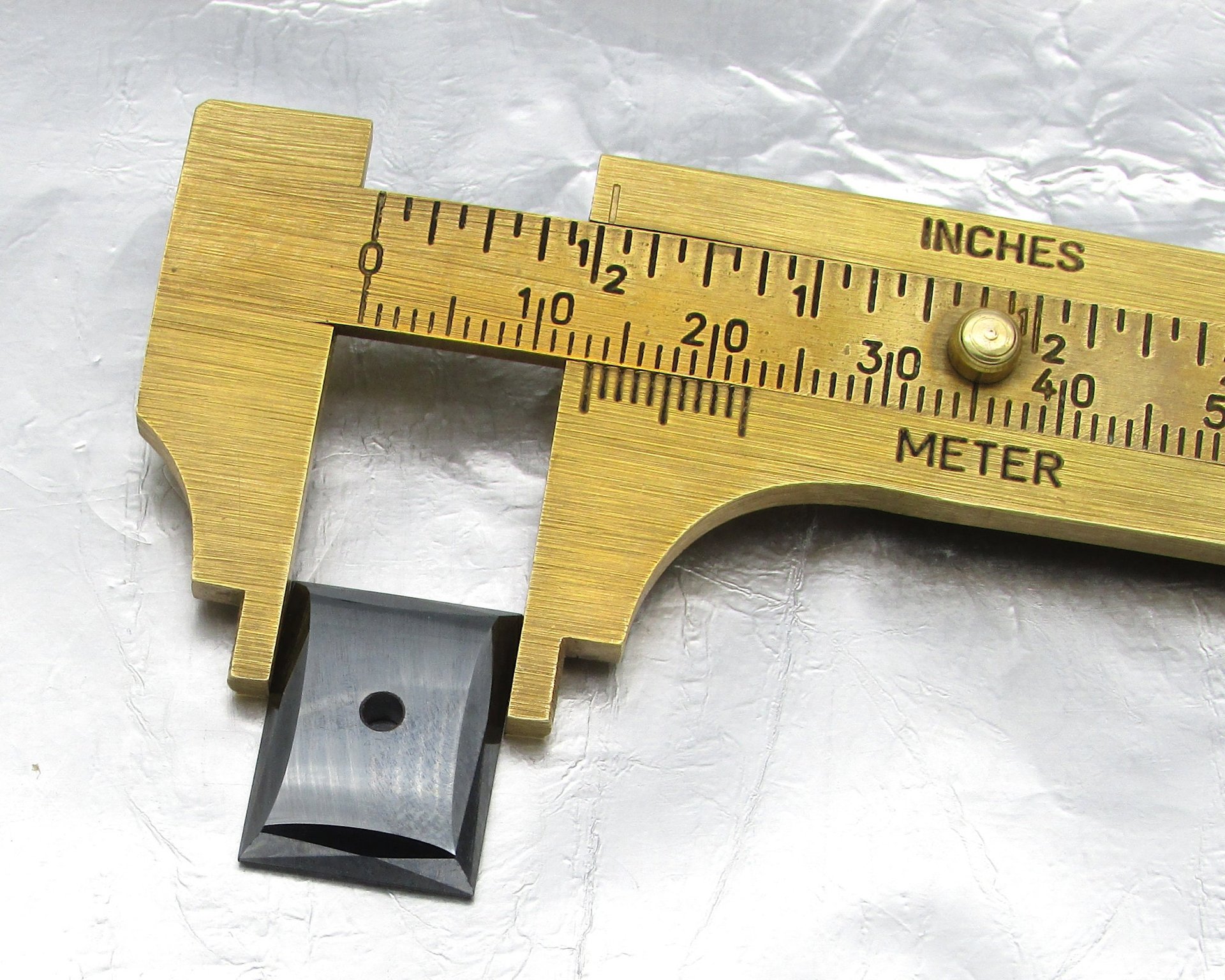 Hematite 18x13mm Rectangle Cabochon with Center Hole