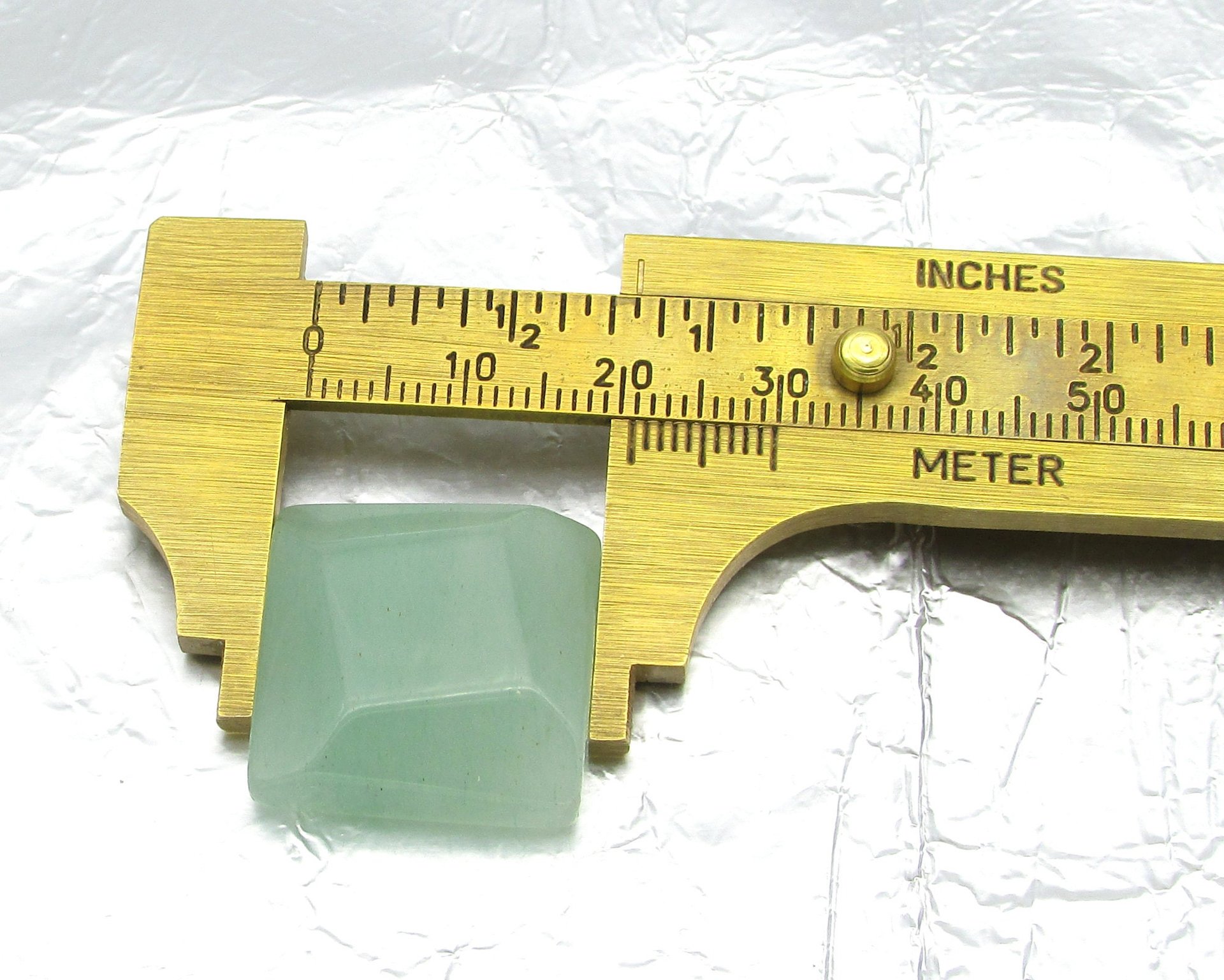 Nephrite Jade Square Cabochon, Diagonal Bevel 21mm 35.6-41.45 Carat Flat Back Stone