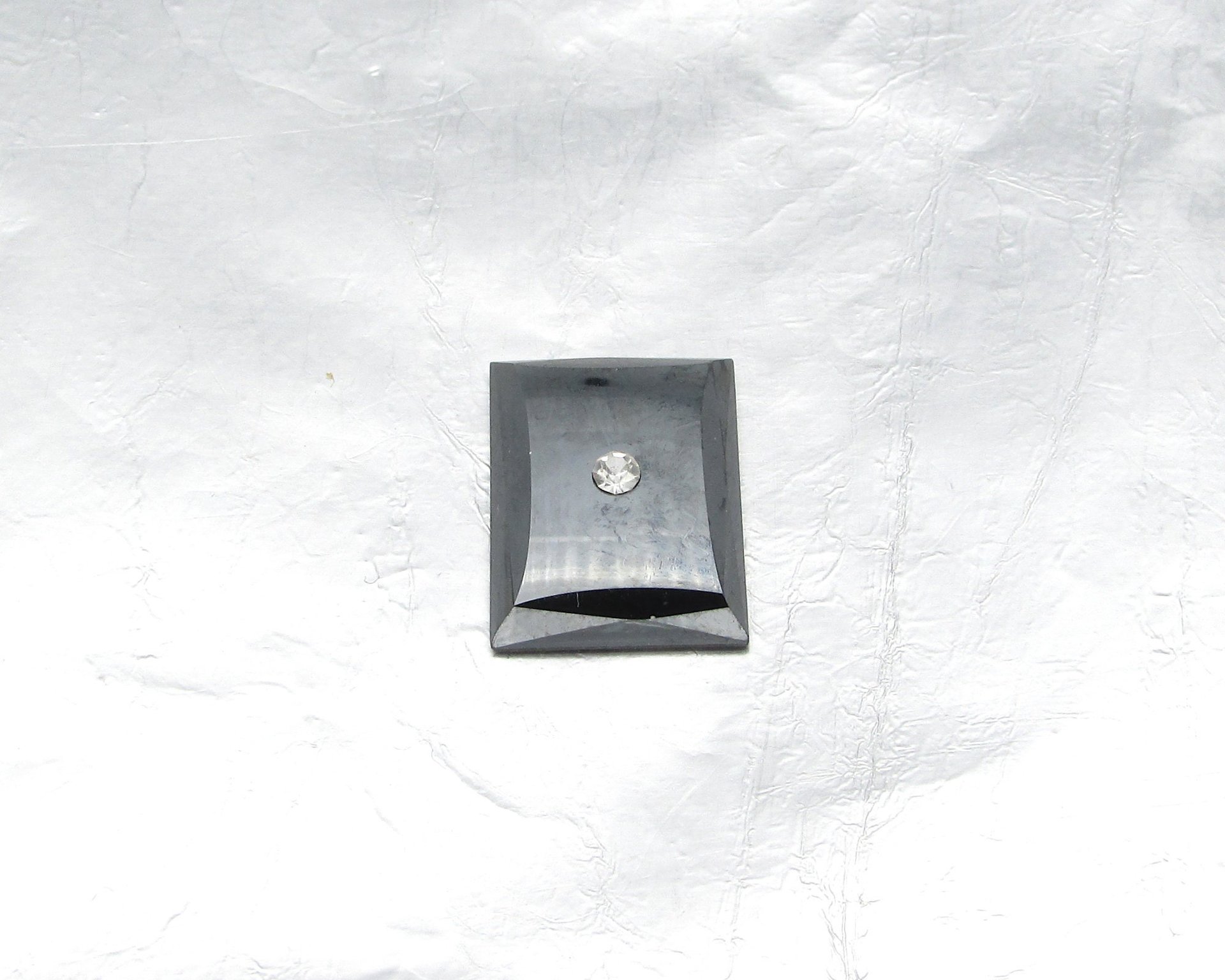 Hematite 18x13mm Rectangle Cabochon with Center Hole