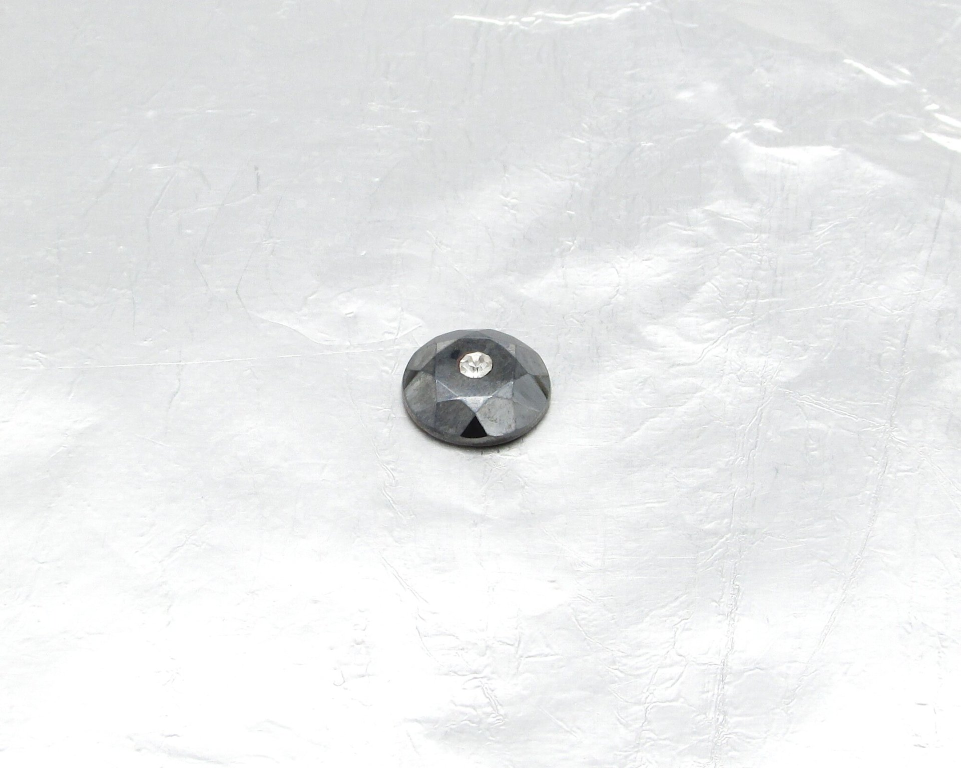 Hematite 11mm Round Faceted Cabochons with Center Hole