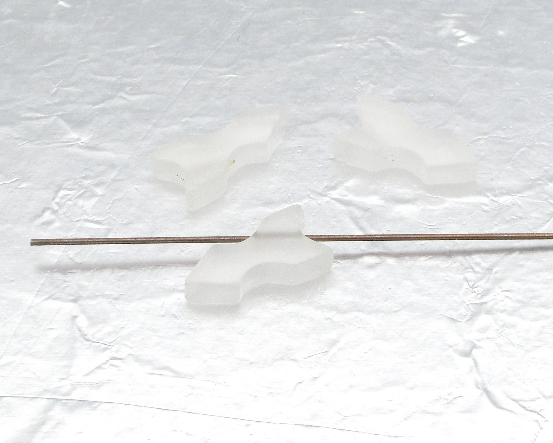 Vintage Matte Crystal Arrows, 17.5x8.5x4mm Flat Beads (3)