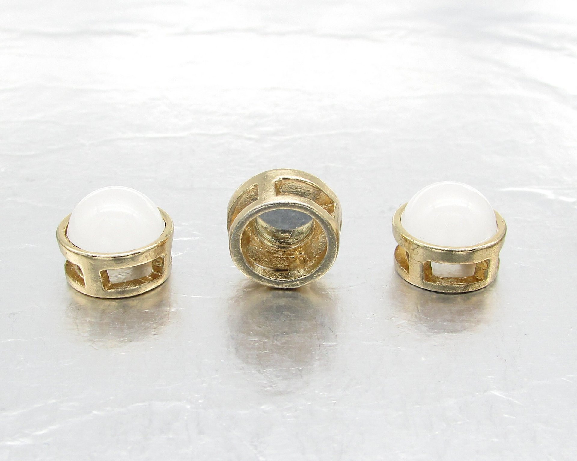 Vintage 12mm Round Slider Pendant with Opaline Glass Cabochon (9)