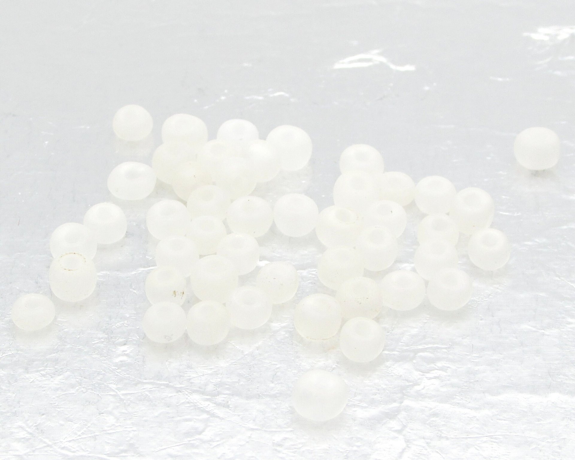 6/0 Seed Beads, Clear Frosted Spacers
