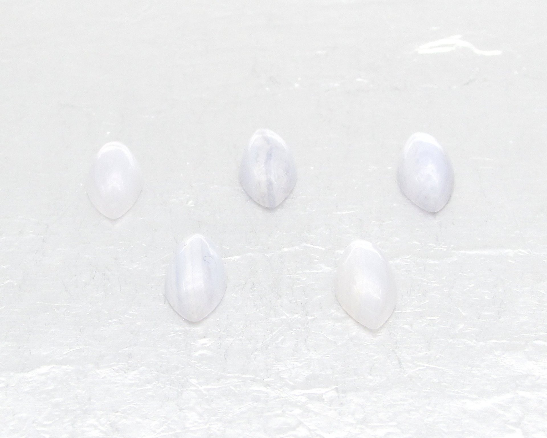 Small Marquise Cabochons, White Agate 
