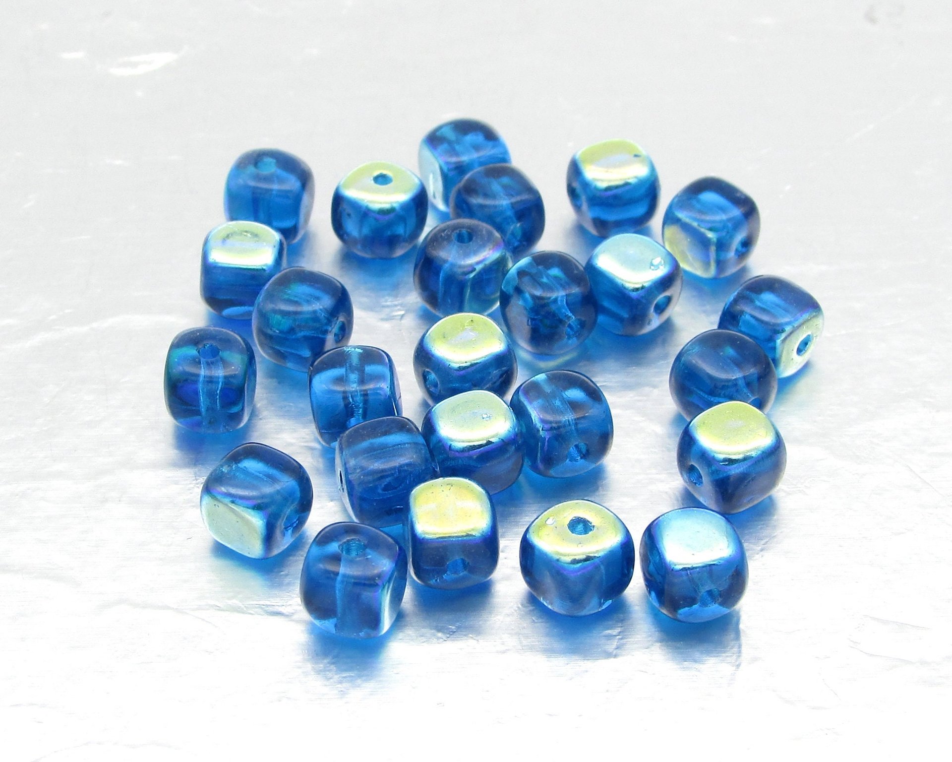 5mm Cubes, Capri Blue AB
