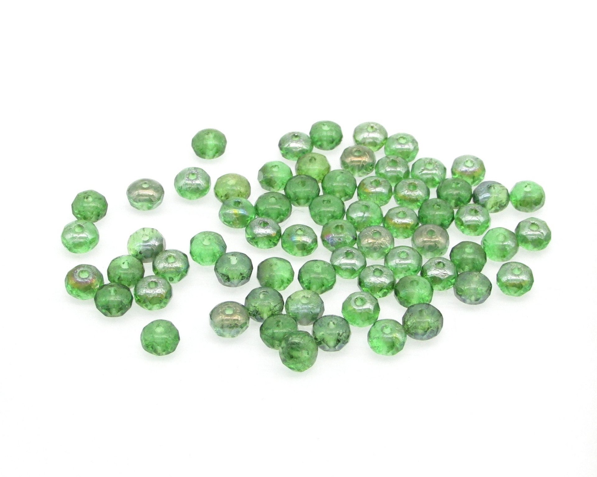 3.5x5mm Faceted Rondelles, Small Chubby Rounds, Fire Polished Czech Glass Beads