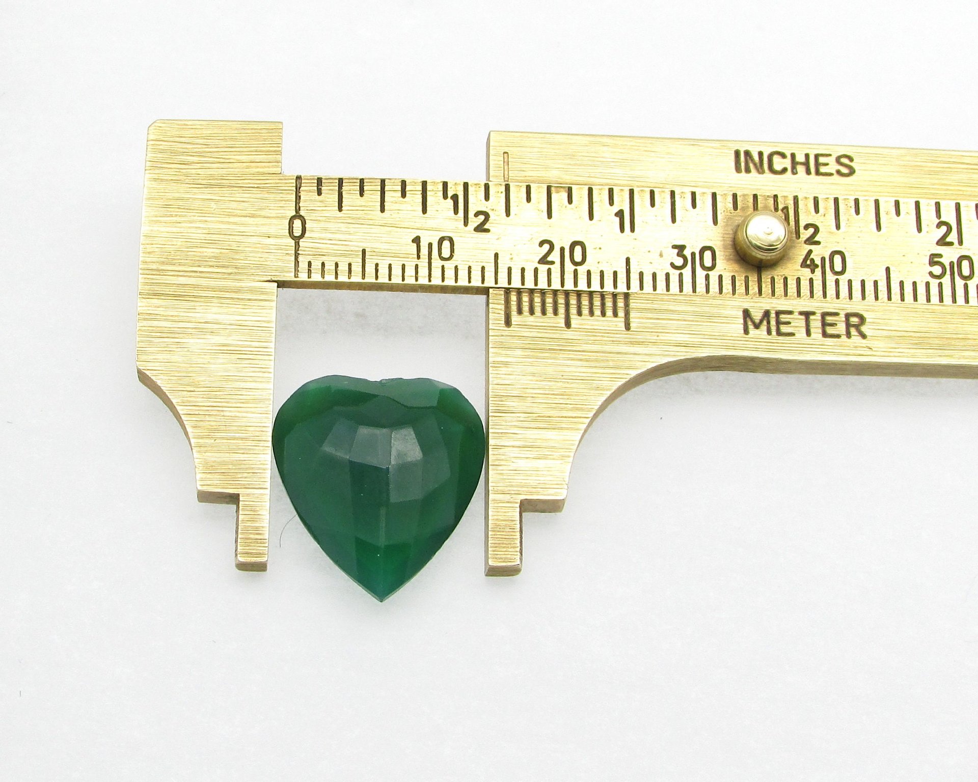 19x16mm Heart, Jade Green Vintage Rhinestone