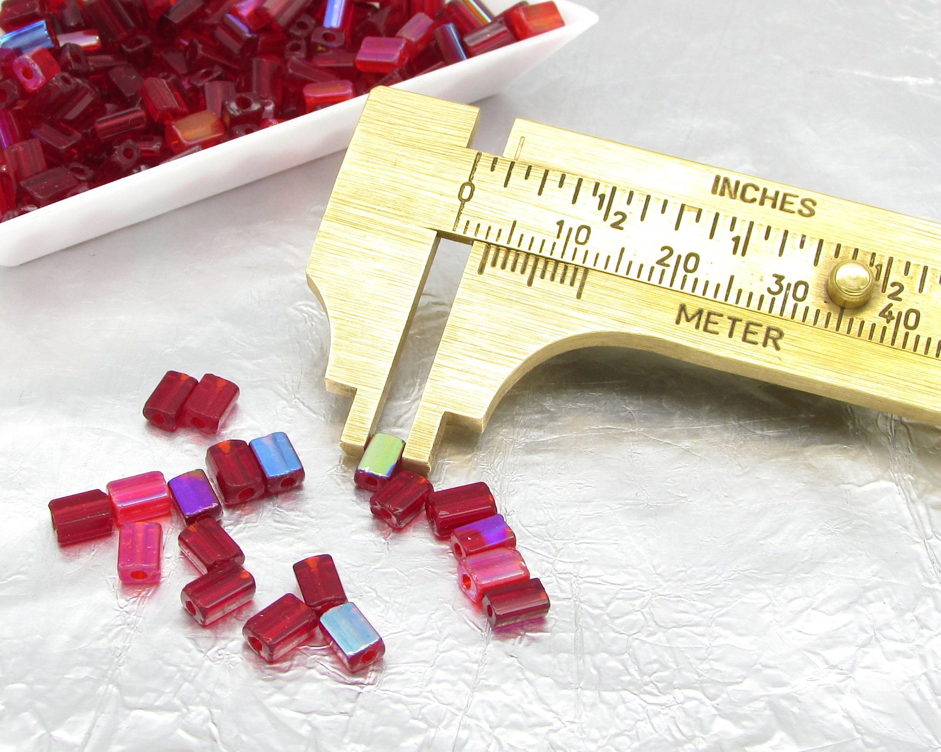 5x3mm Rectangle Beads, Flat Czech Glass Niblets