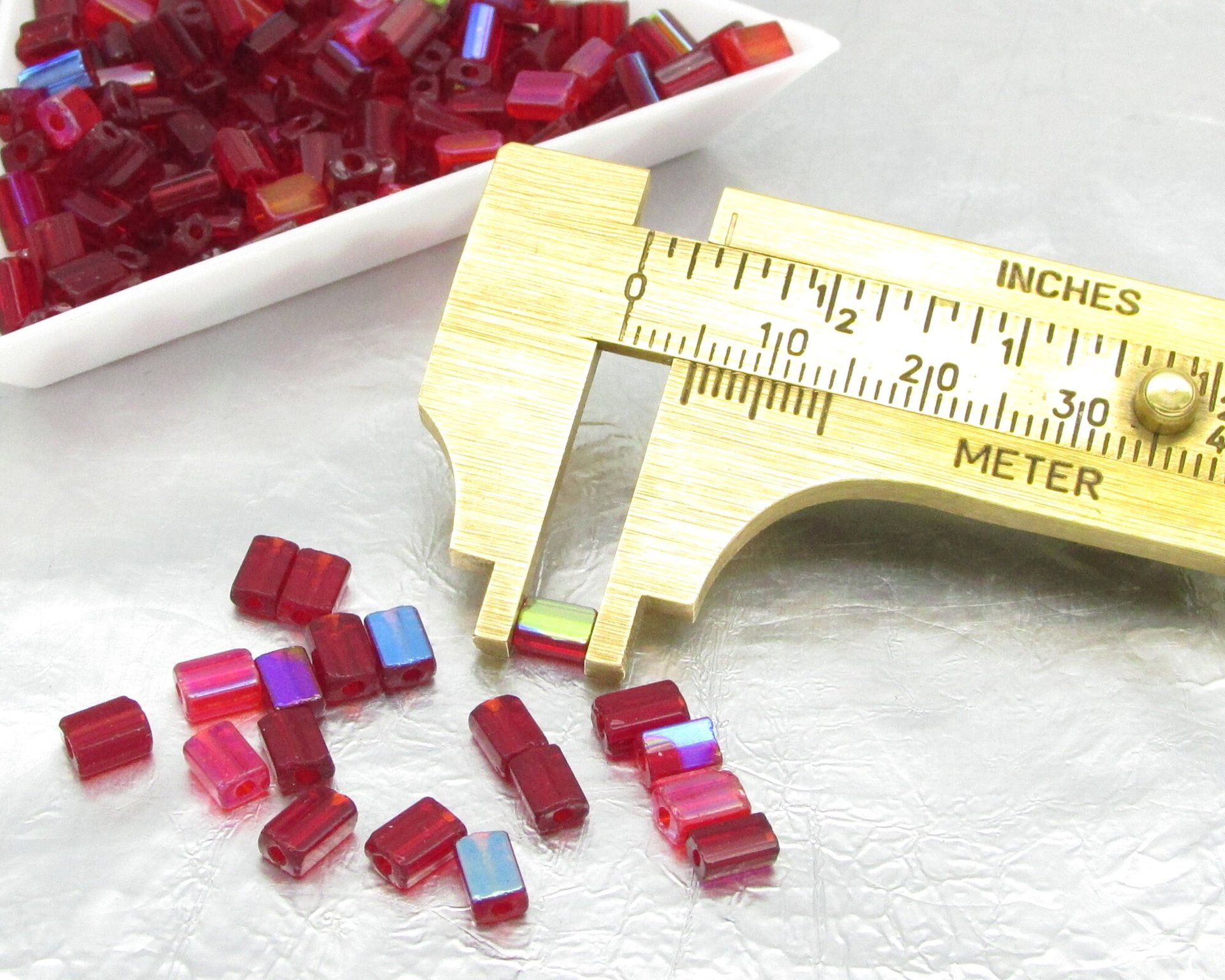 5x3mm Rectangle Beads, Flat Czech Glass Niblets
