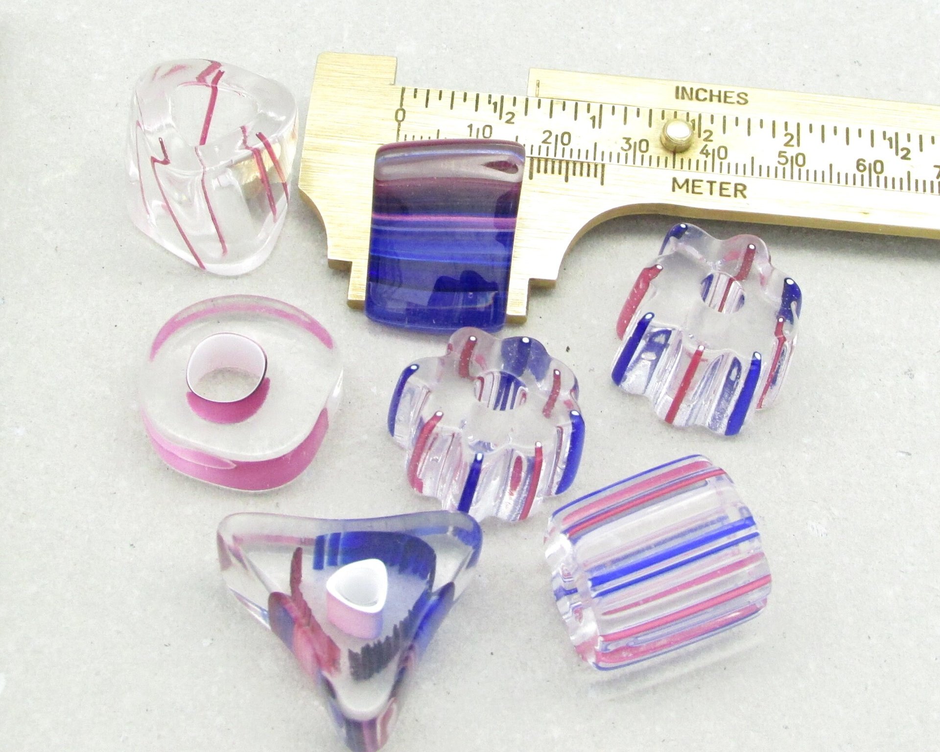 Jumbo Furnace Cane Beads, Mixed Lot Extra Large Chubs