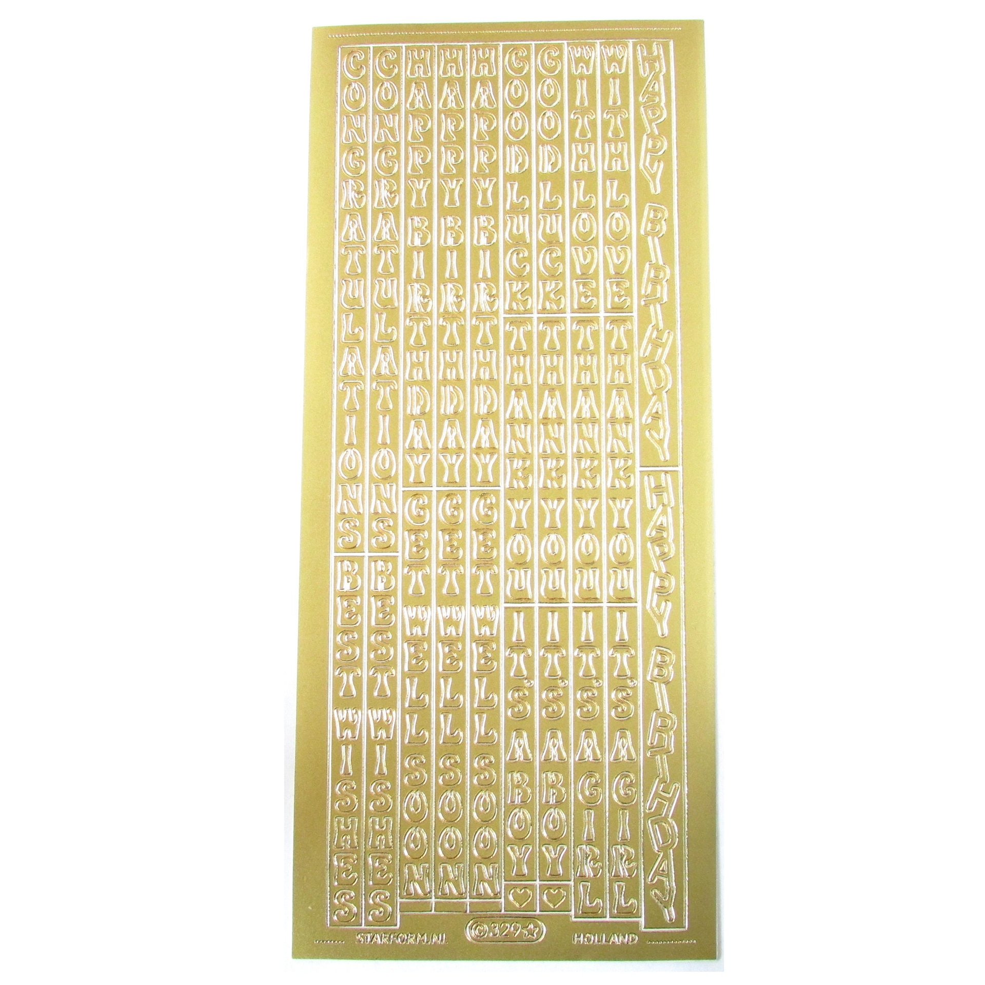 Vertical Text Stickers 9" x 4" Peel-Off Sheets, Set of 2