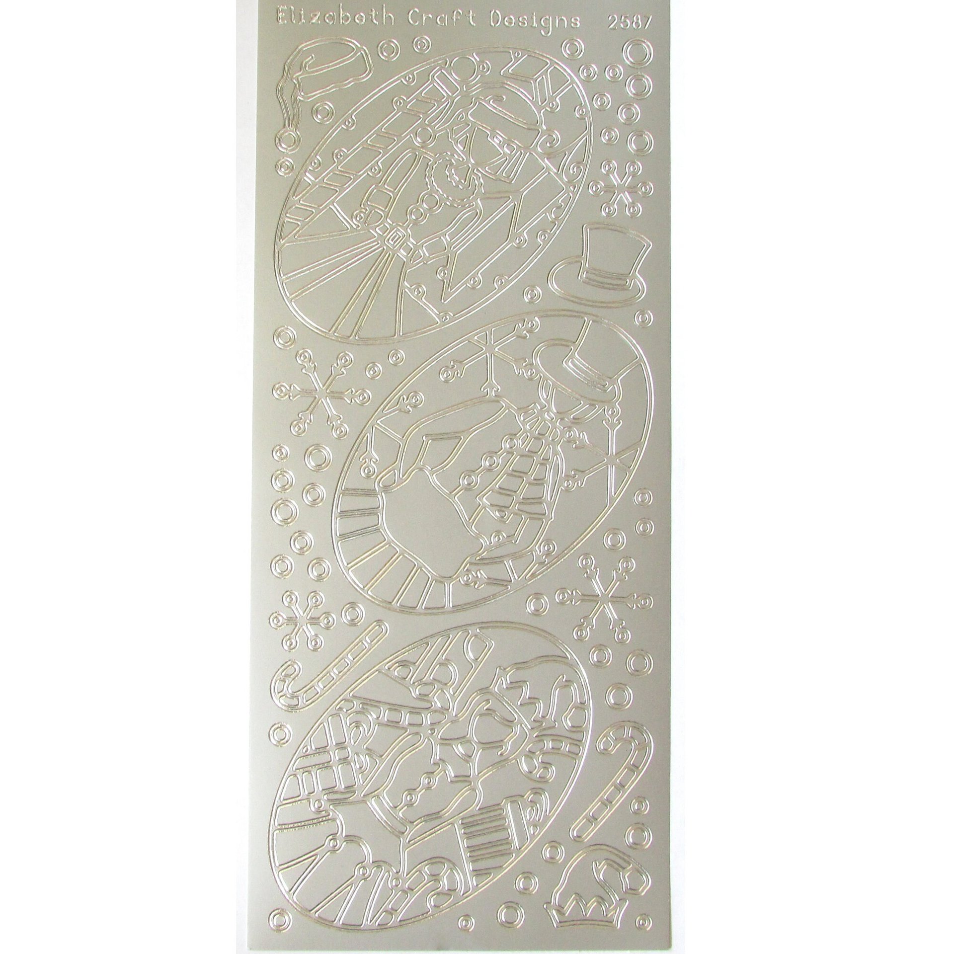 Christmas Doll Outline Stickers 9" x 4" Peel-Off Sheets, Set of 3