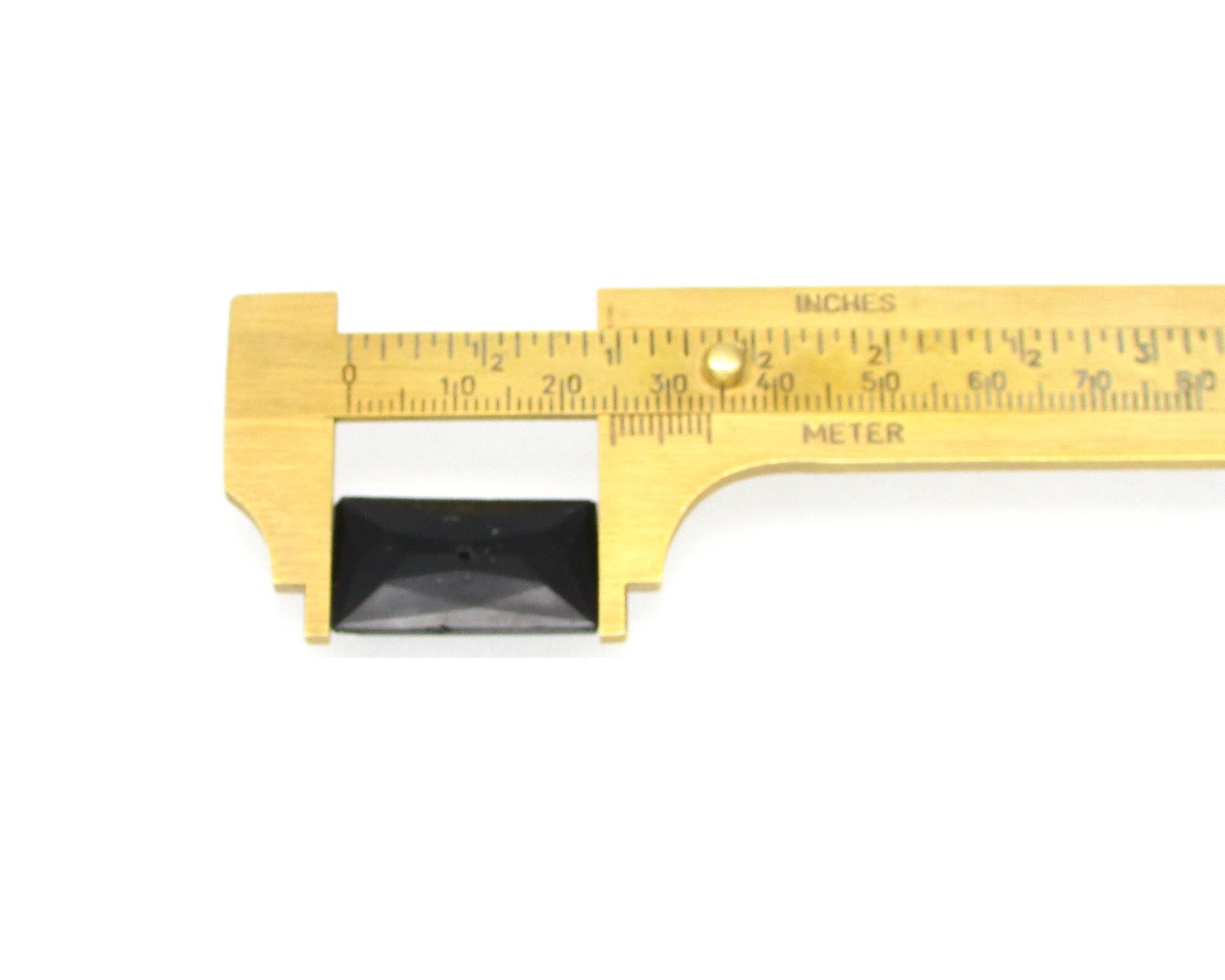 Rectangular Glass Stone with Center Hole, 24.75mm x 14.5mm Vintage Beveled Point Back Rhinestone (1)