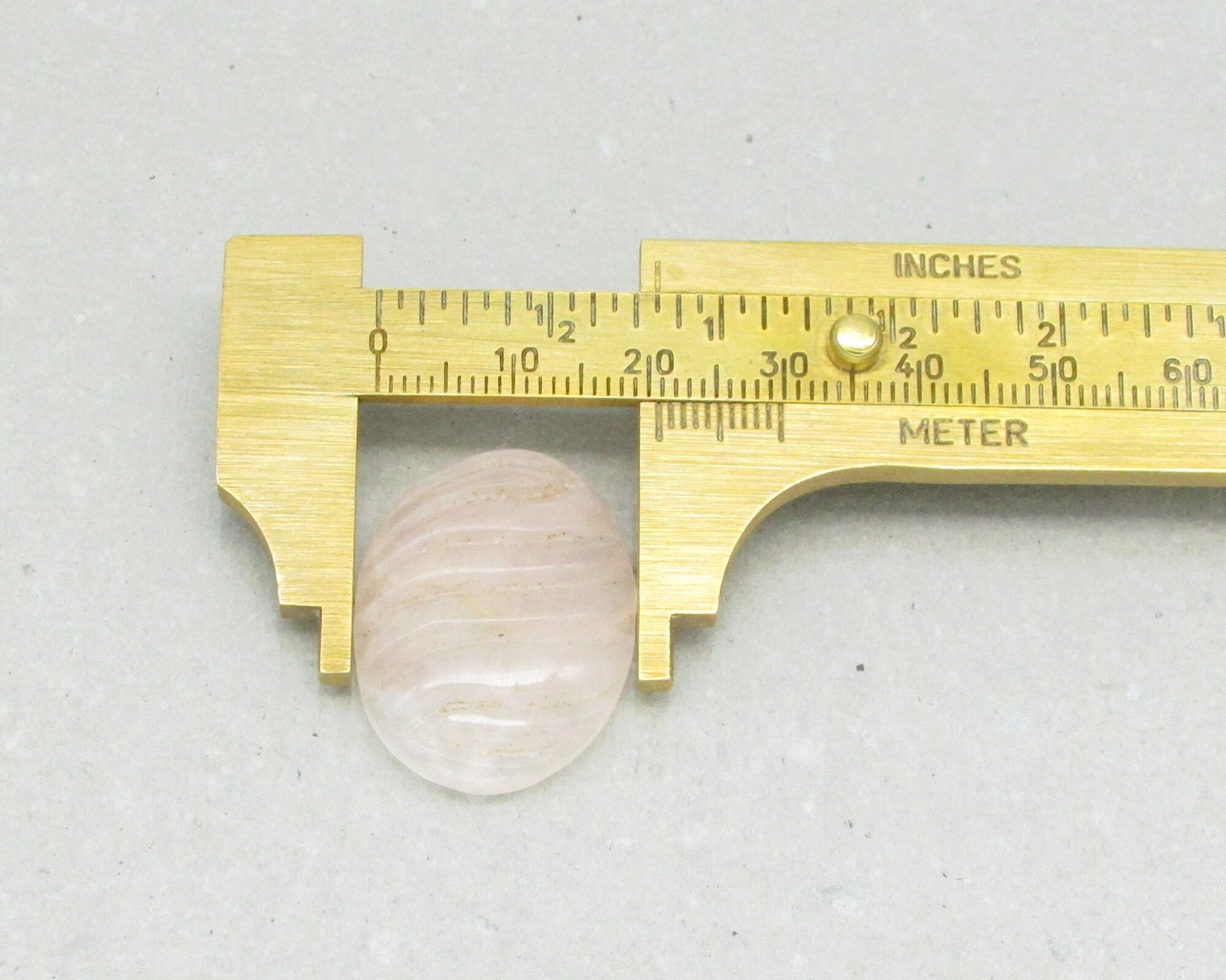 Rose Quartz Oval Cabochon, Vintage Art Deco Carved Gemstone