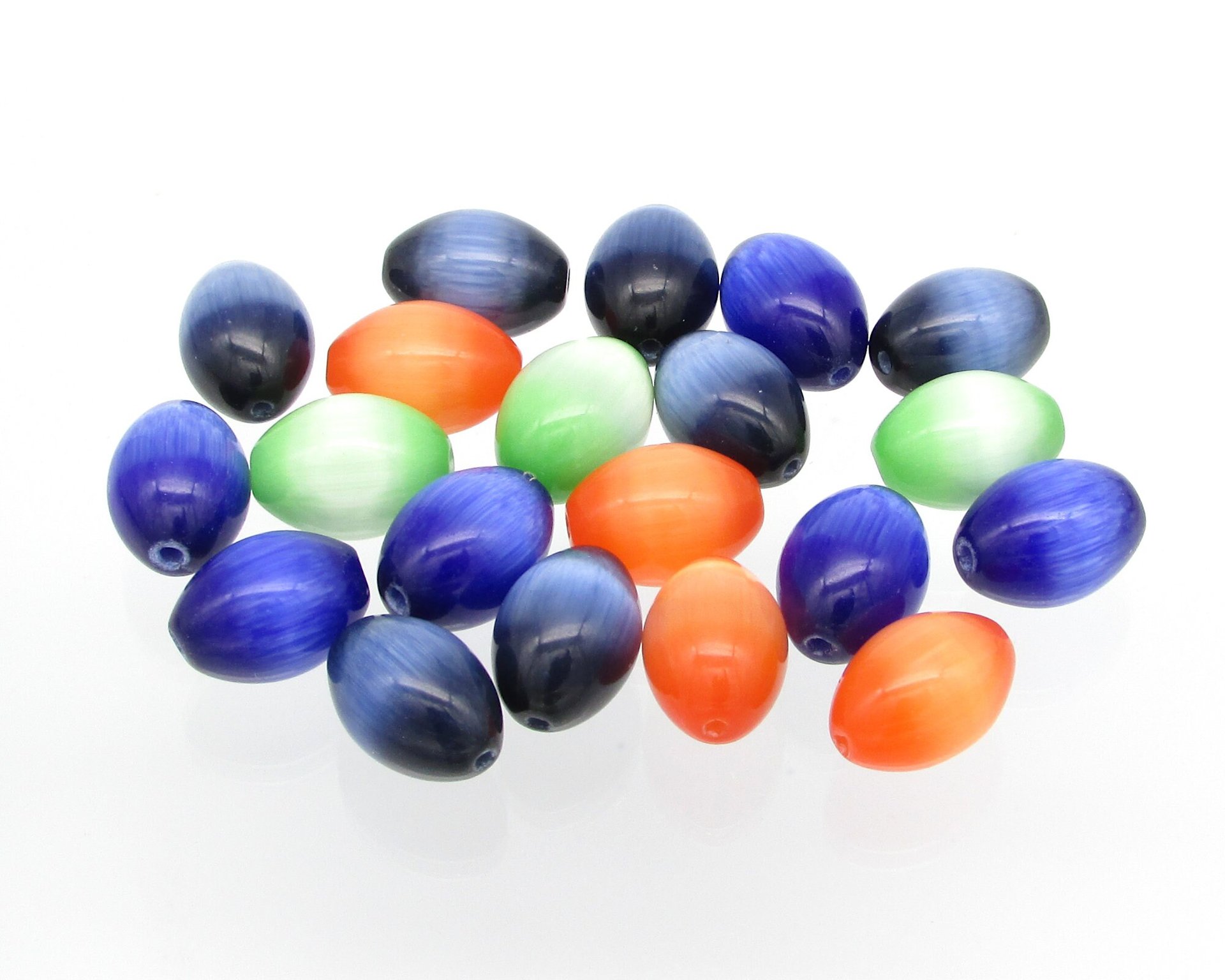 Cat's Eye Fiber Optic Glass Bead Mix
