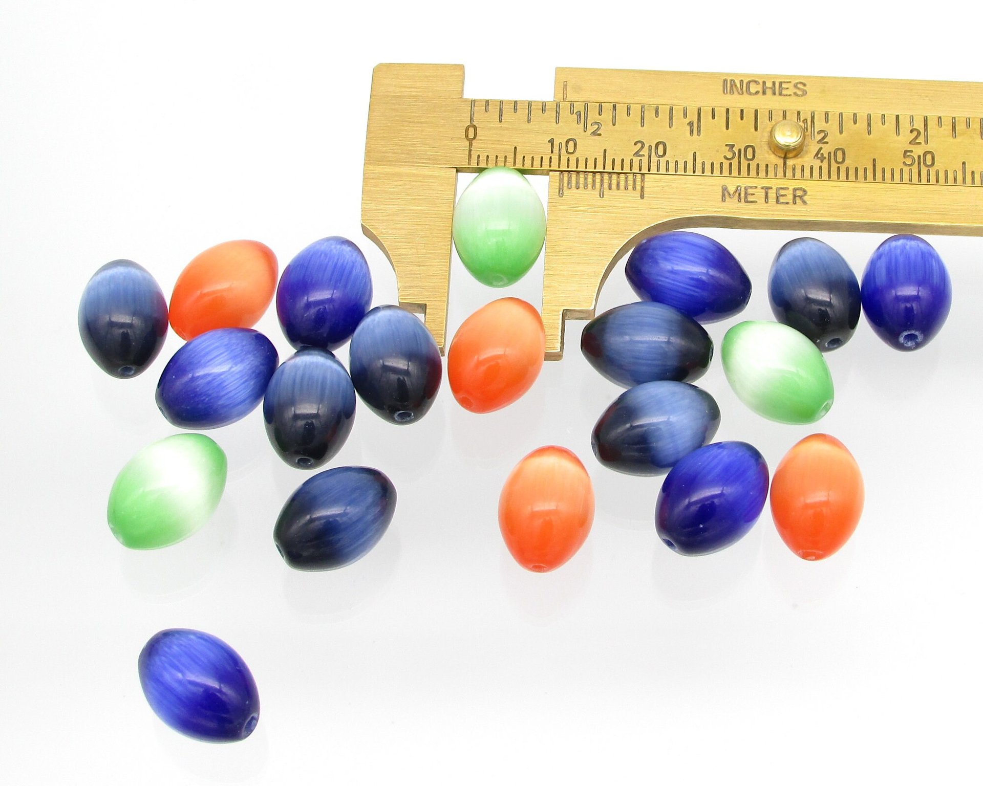 Cat's Eye Fiber Optic Glass Bead Mix