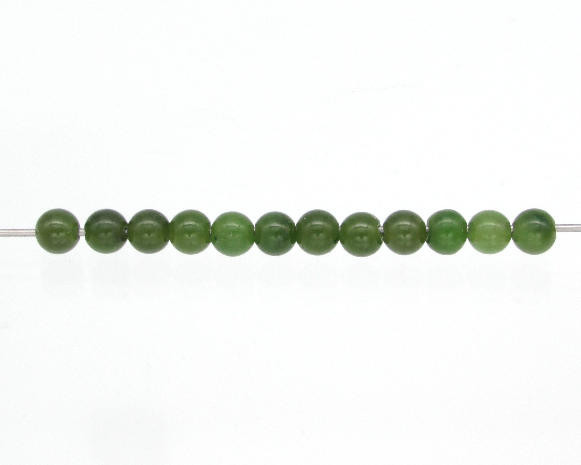 Nephrite Jade Beads 4mm 8mm 10mm Genuine Gemstone Spheres