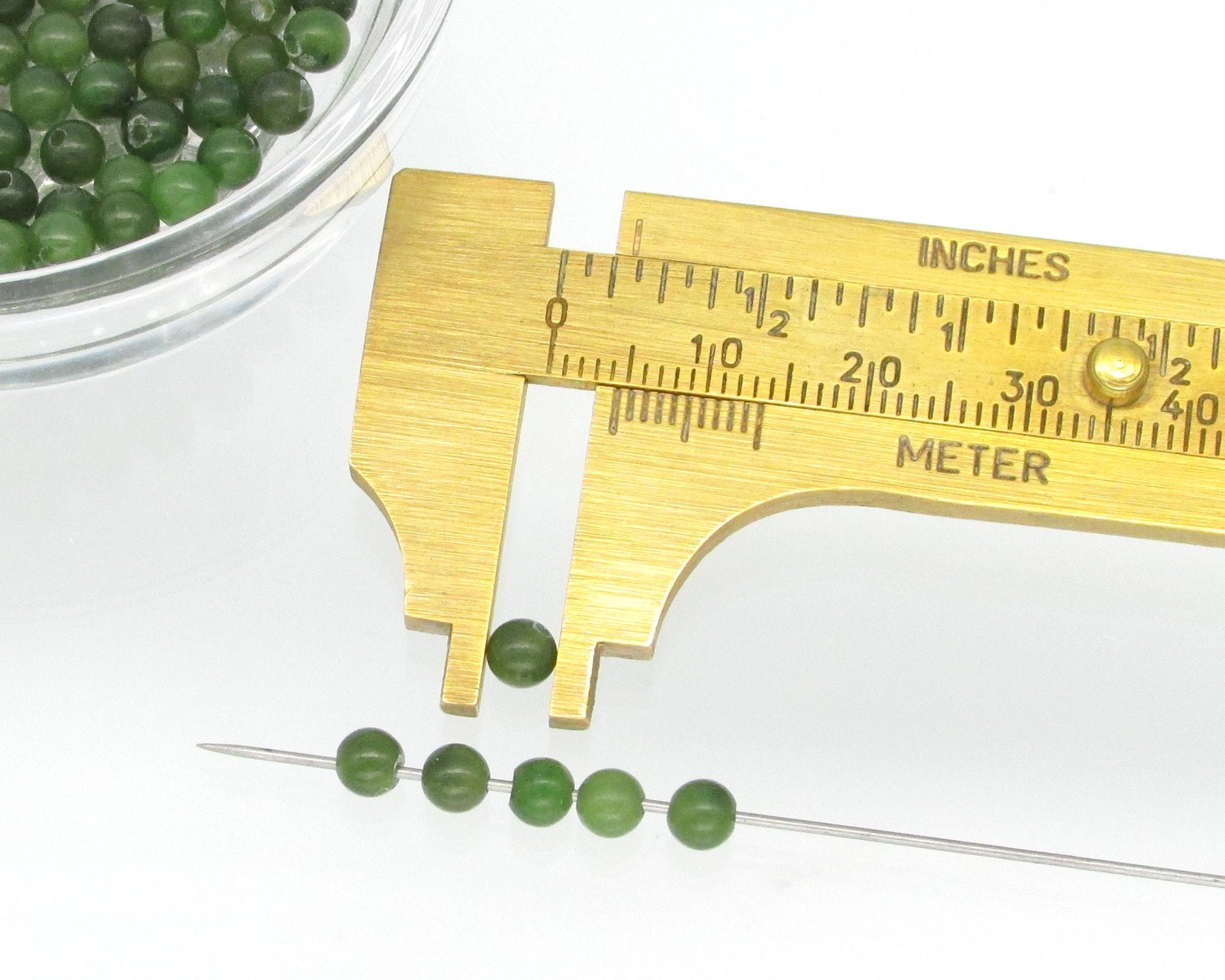 Nephrite Jade Beads 4mm 8mm 10mm Genuine Gemstone Spheres