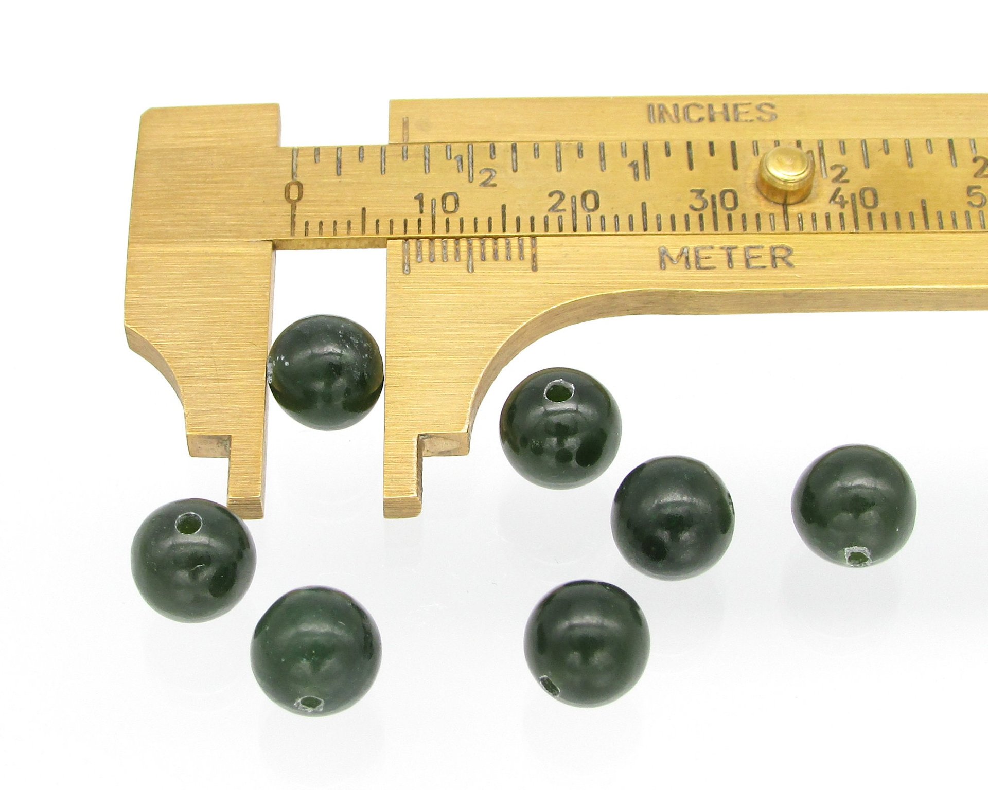 Nephrite Jade Beads 4mm 8mm 10mm Genuine Gemstone Spheres