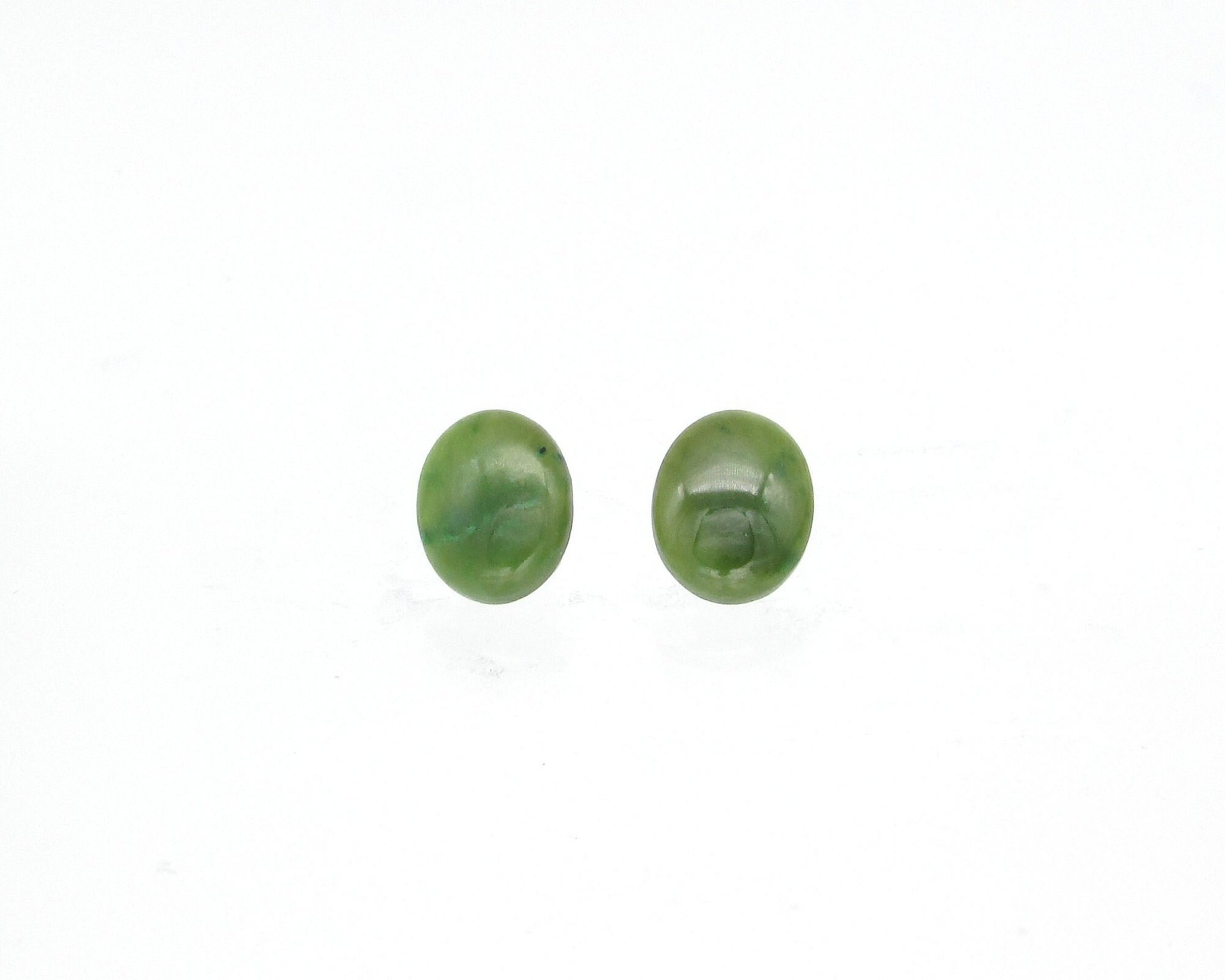 Nephrite Jade Oval Cabochon, Domed Oval 10x8mm Flat Back Stone