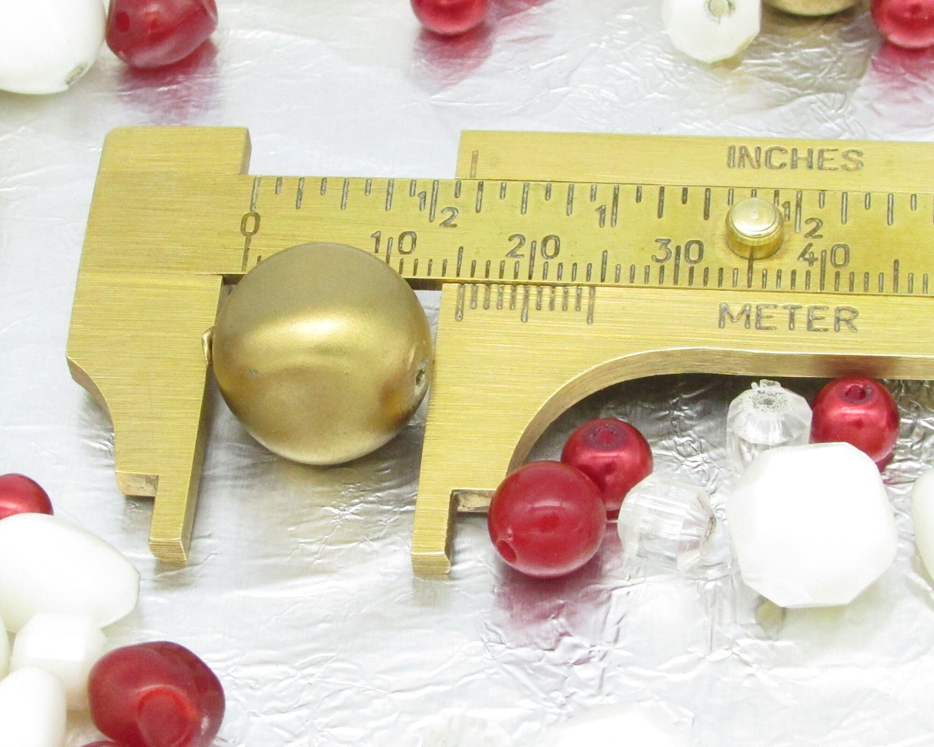 Red and White Bead Mix, Vintage Salvaged Plastic Jewelry Components  