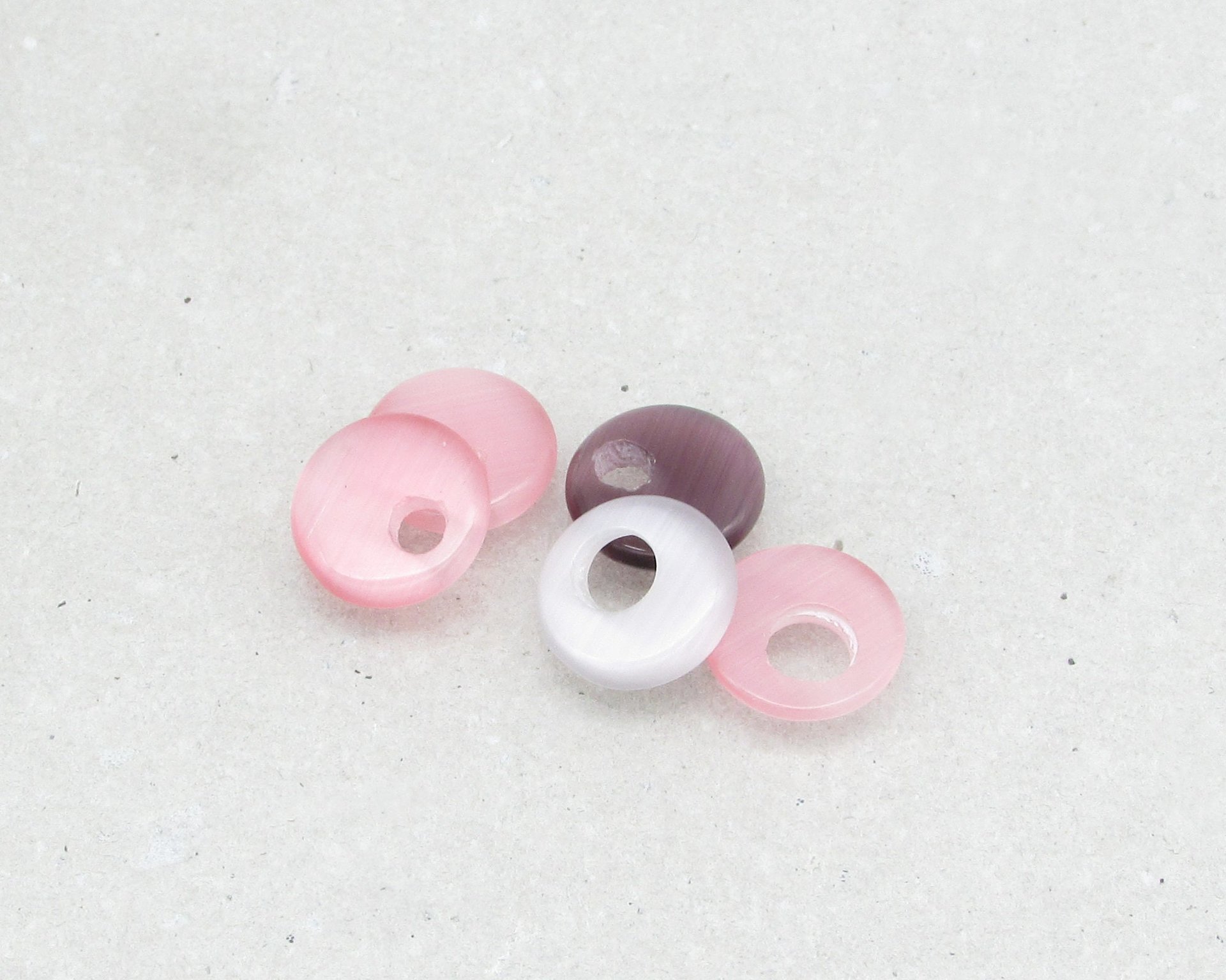 12mm Go-Go Pendants Fiber Optic Glass Flat Rounds 