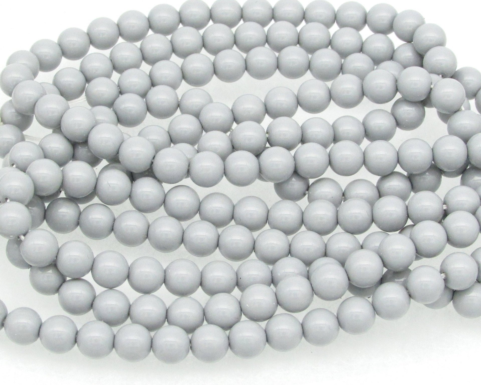 Preciosa Crystal Ceramic Grey Nacre Pearls, 6mm 8mm Round Maxima (25)