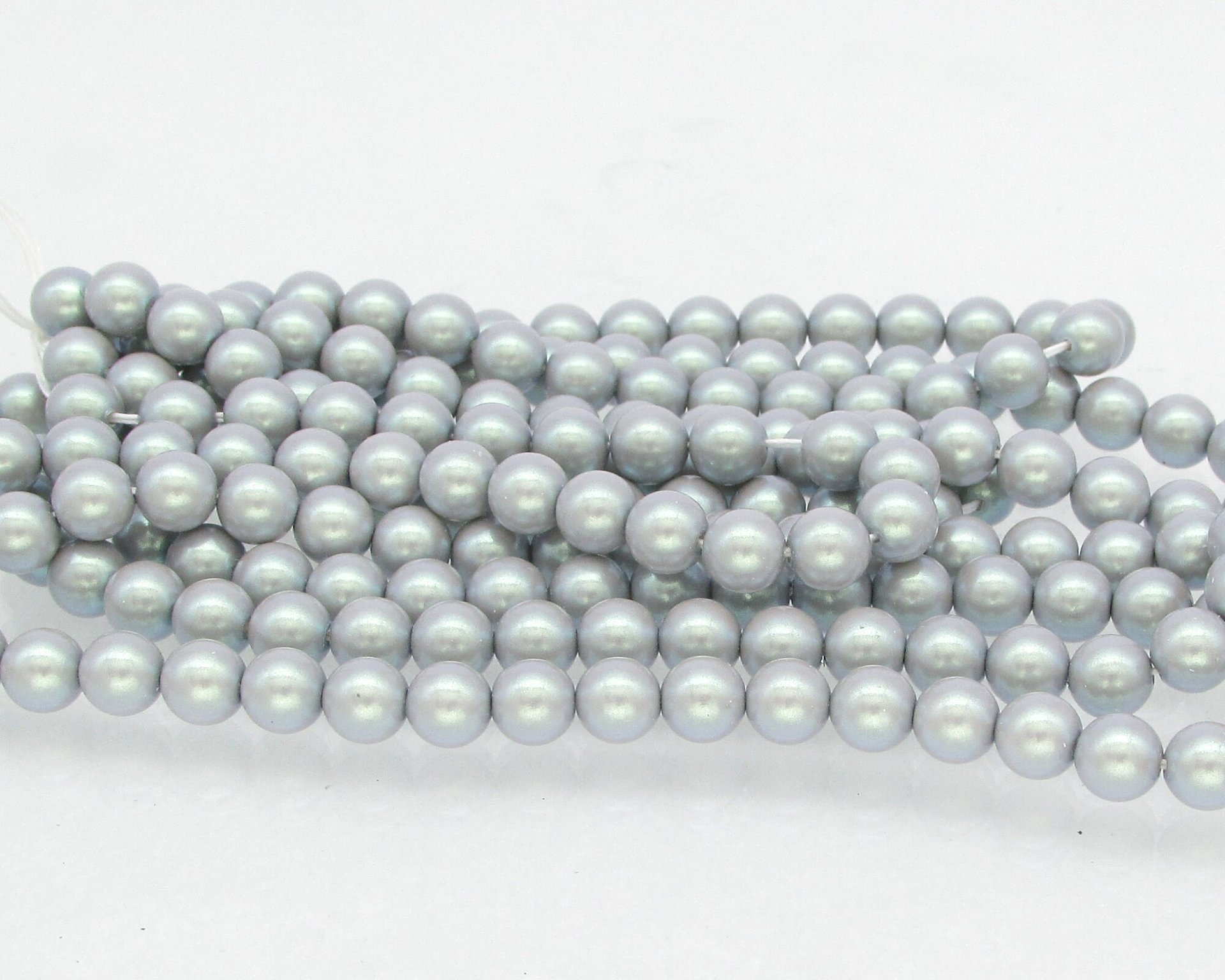 Pearlescent Grey Preciosa Crystal Nacre Pearls, 6mm 8mm Rounds