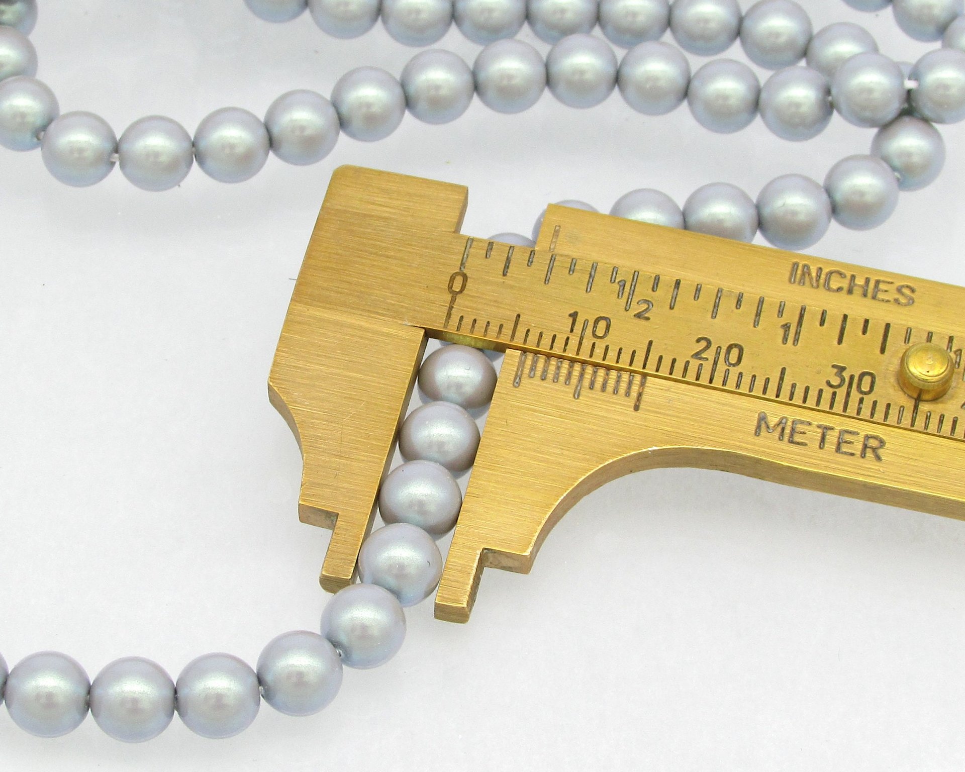 Pearlescent Grey Preciosa Crystal Nacre Pearls, 6mm 8mm Rounds