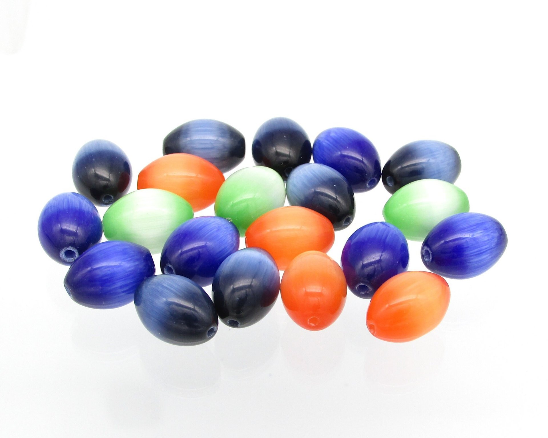 Cat's Eye Fiber Optic Glass Bead Mix