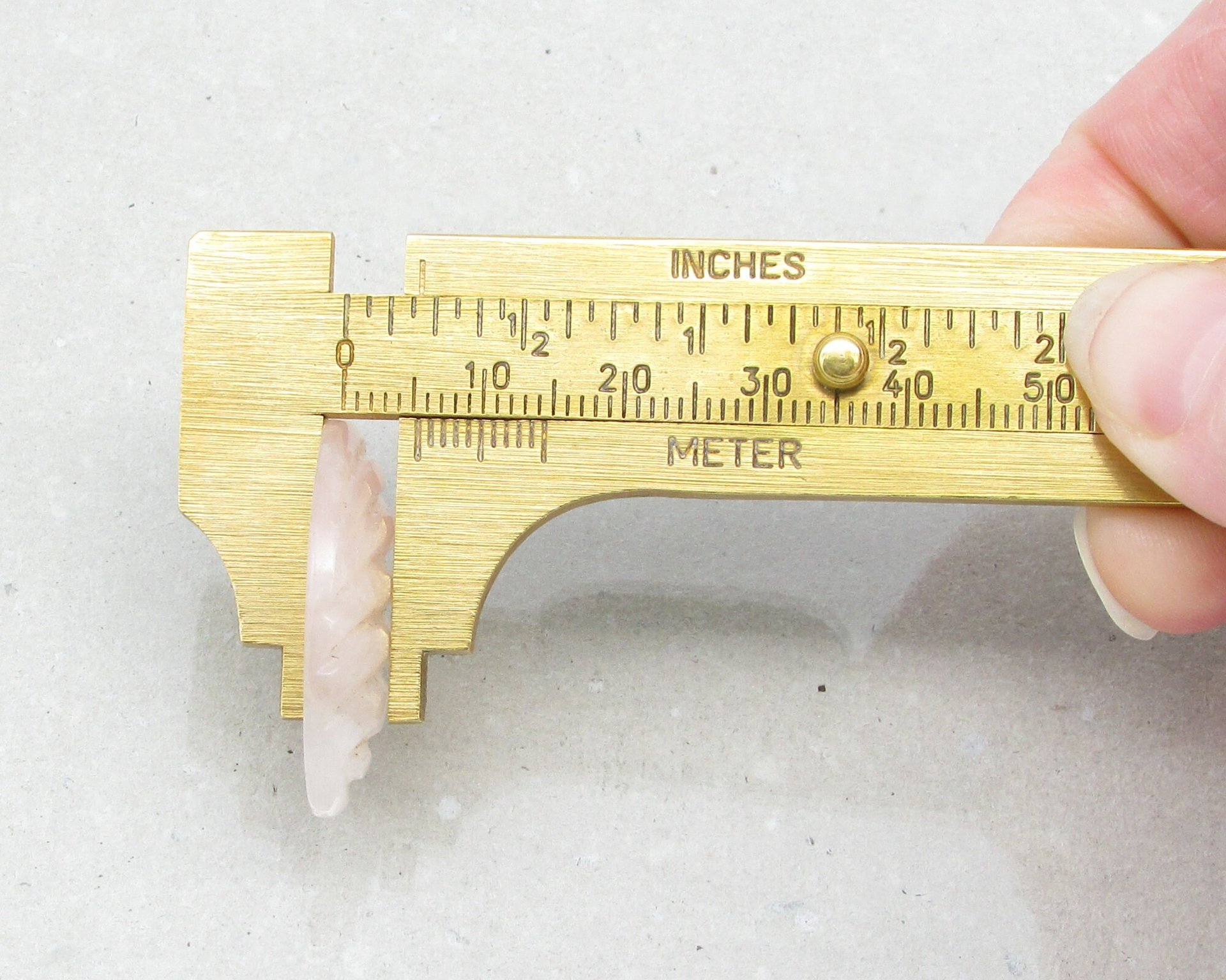 Rose Quartz Oval Cabochon, Vintage Art Deco Carved Gemstone