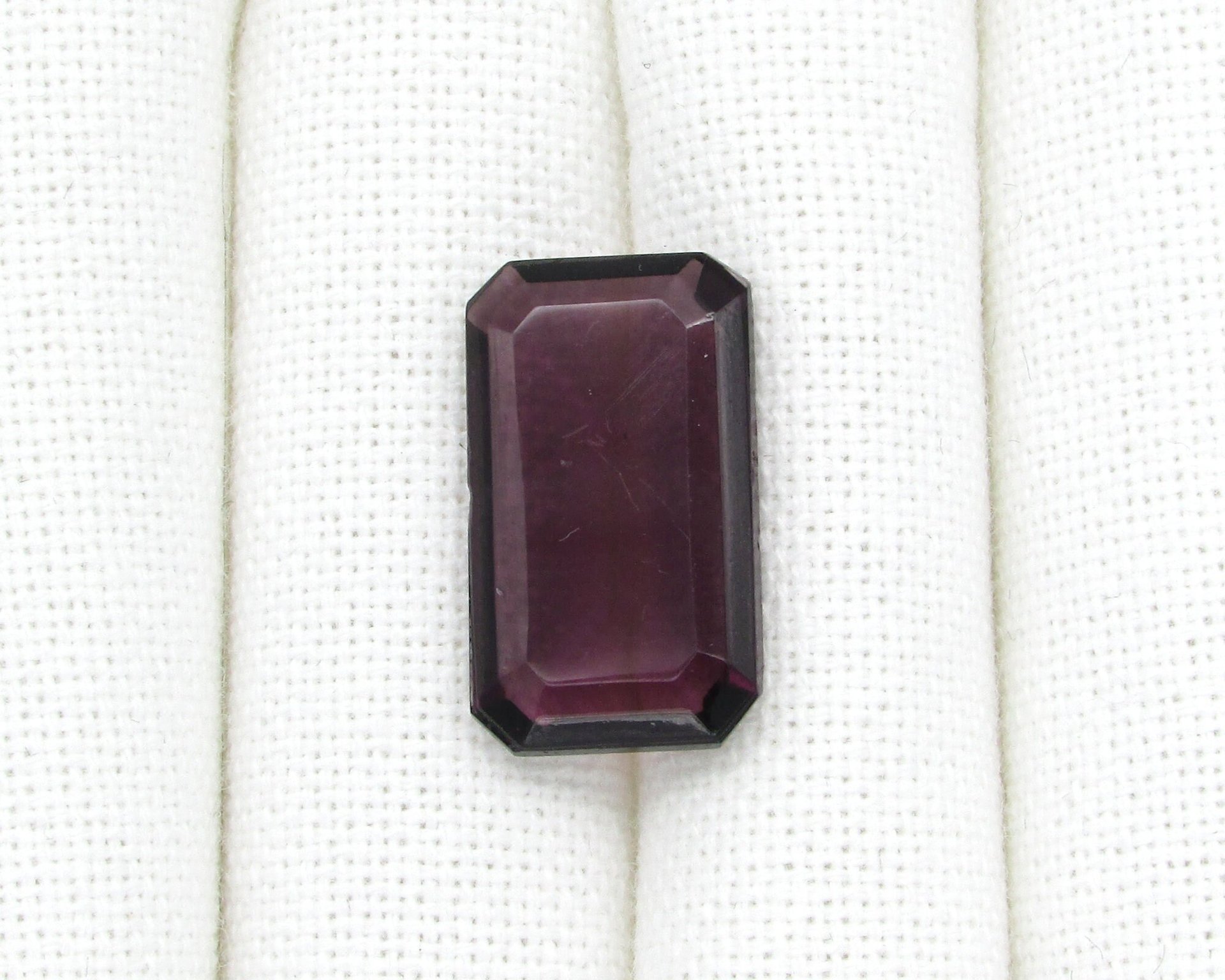 24.5x14.5mm Octagonal Rhinestone, Unfoiled Amethyst Vintage Glass Stone