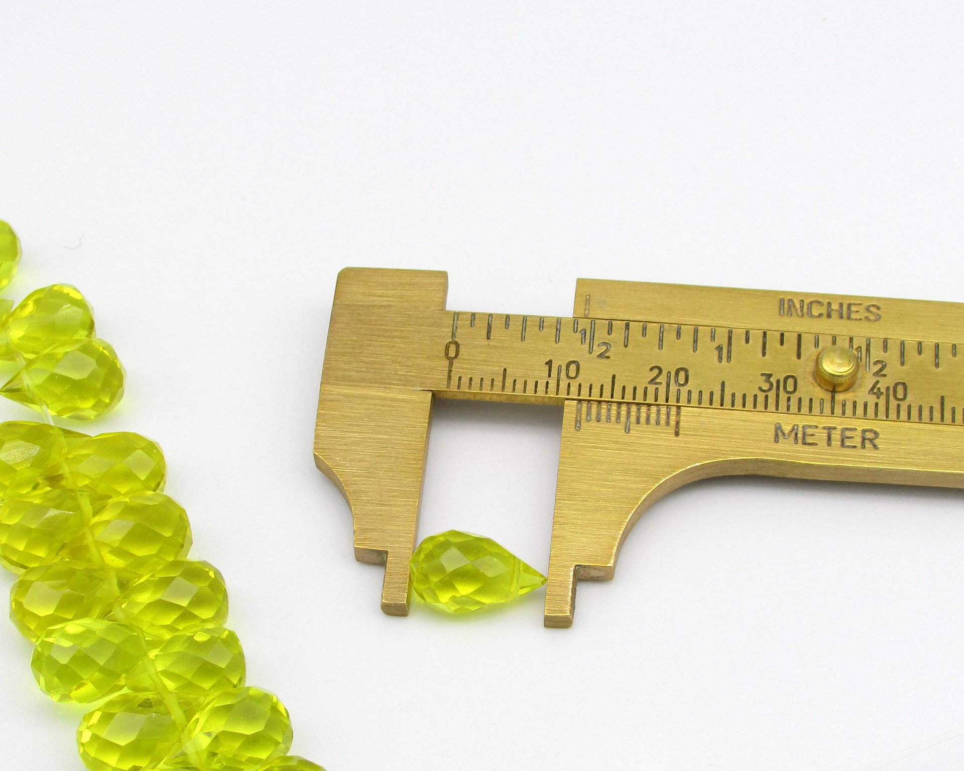 12x8mm Faceted Briolettes, Glass Teardrop Beads