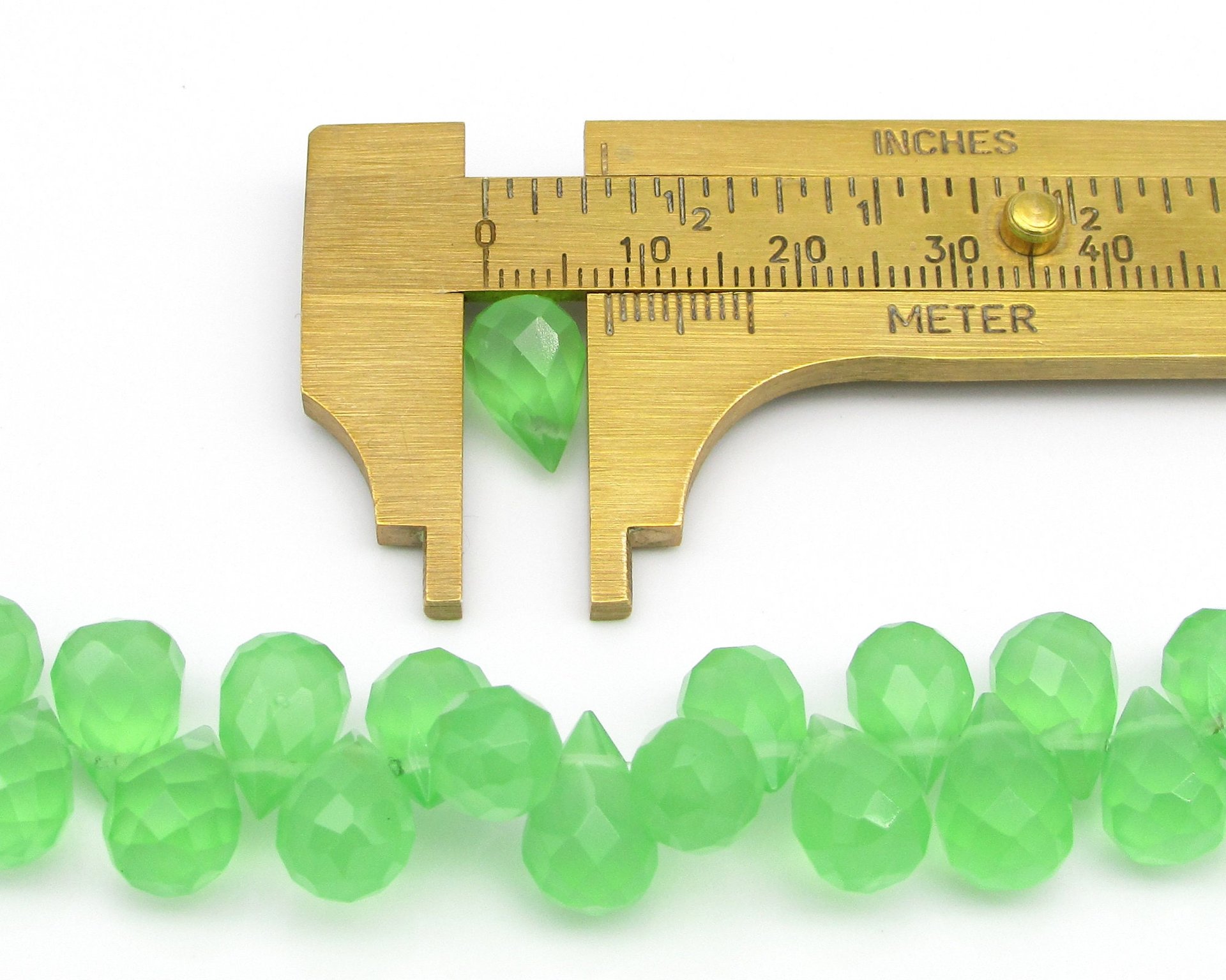12x8mm Faceted Briolettes, Glass Teardrop Beads