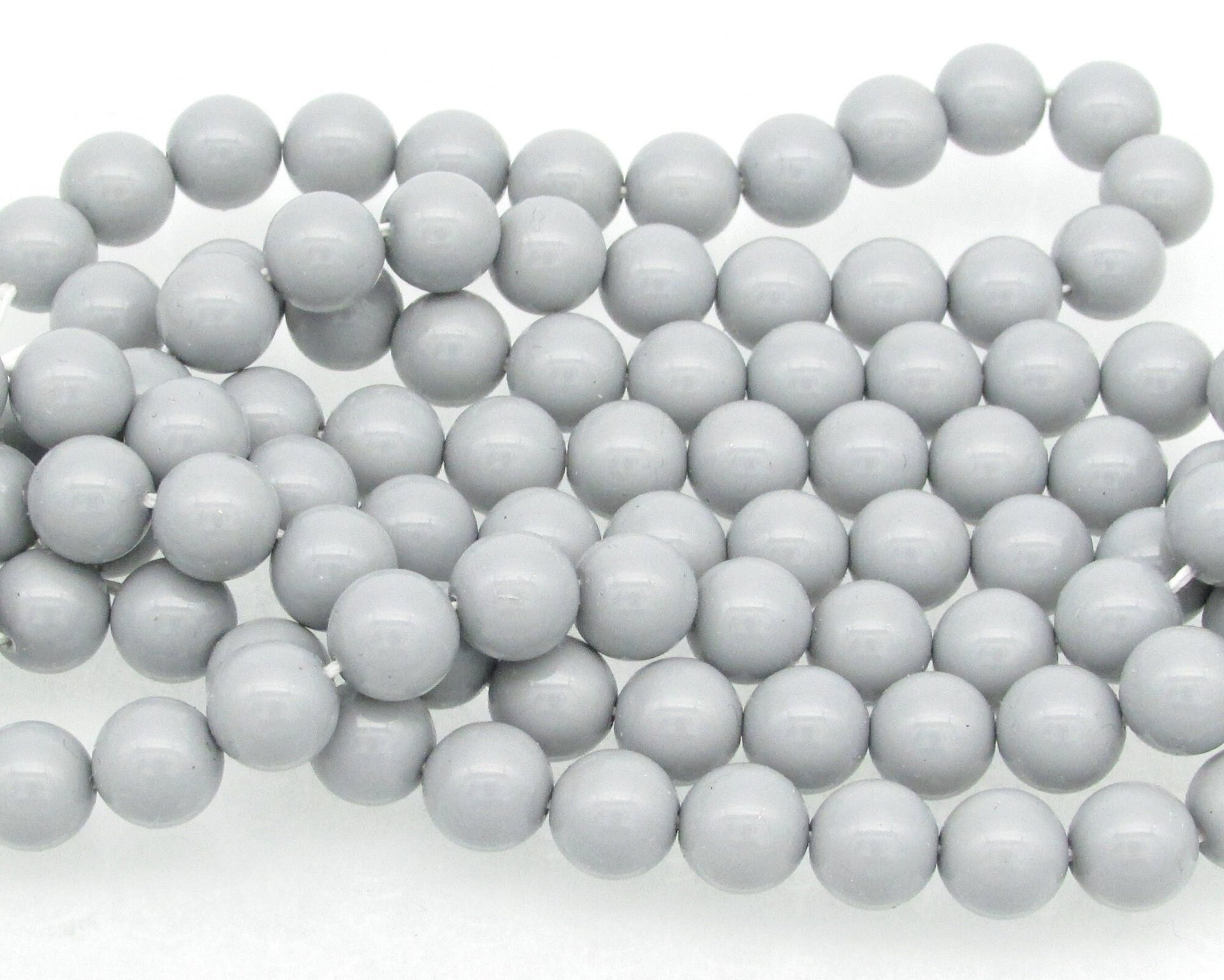 Preciosa Crystal Ceramic Grey Nacre Pearls, 6mm 8mm Round Maxima (25)