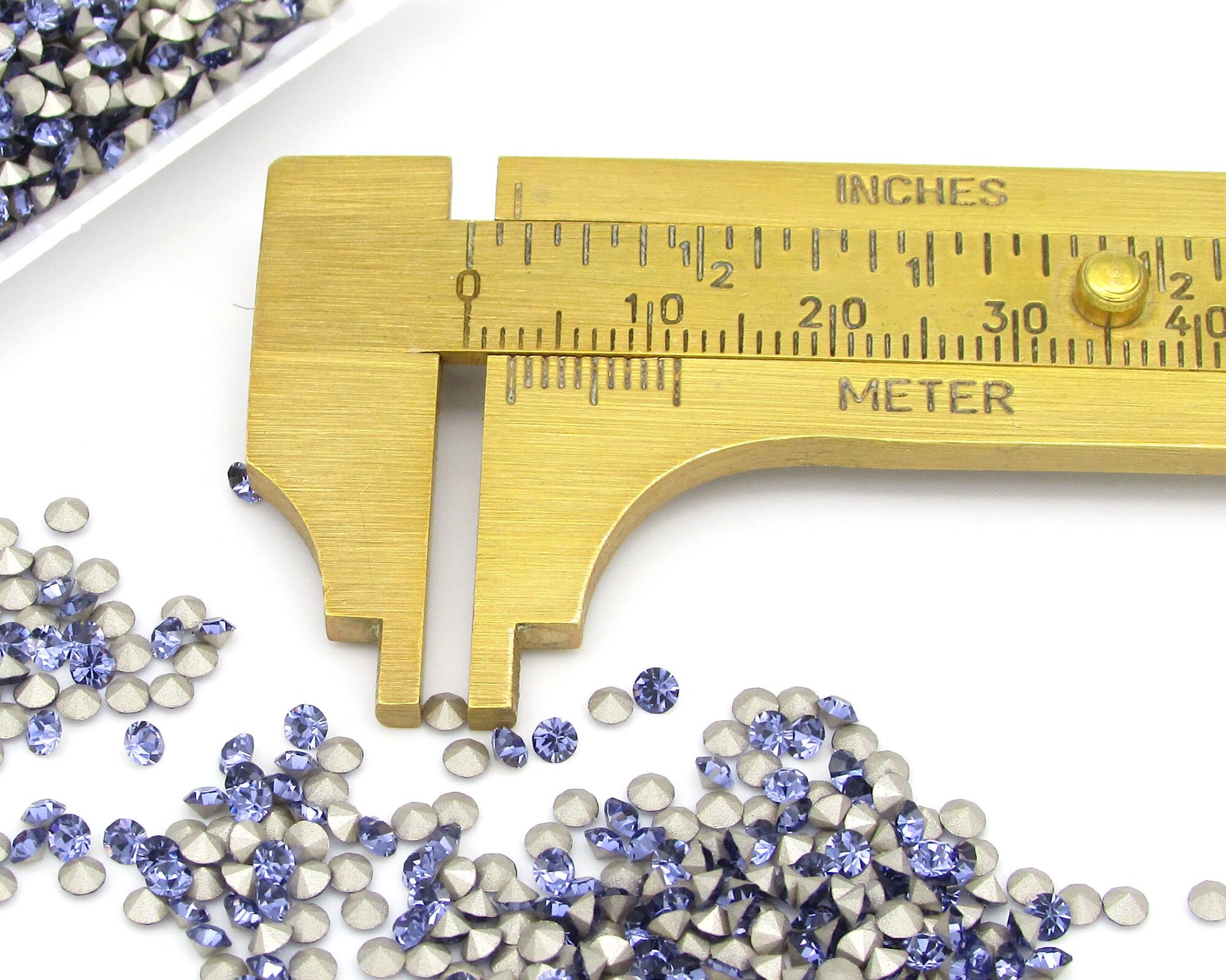 Tiny 8SS Tanzanite Foiled Rhinestones, 2.5mm Preciosa Chatons 18PP
