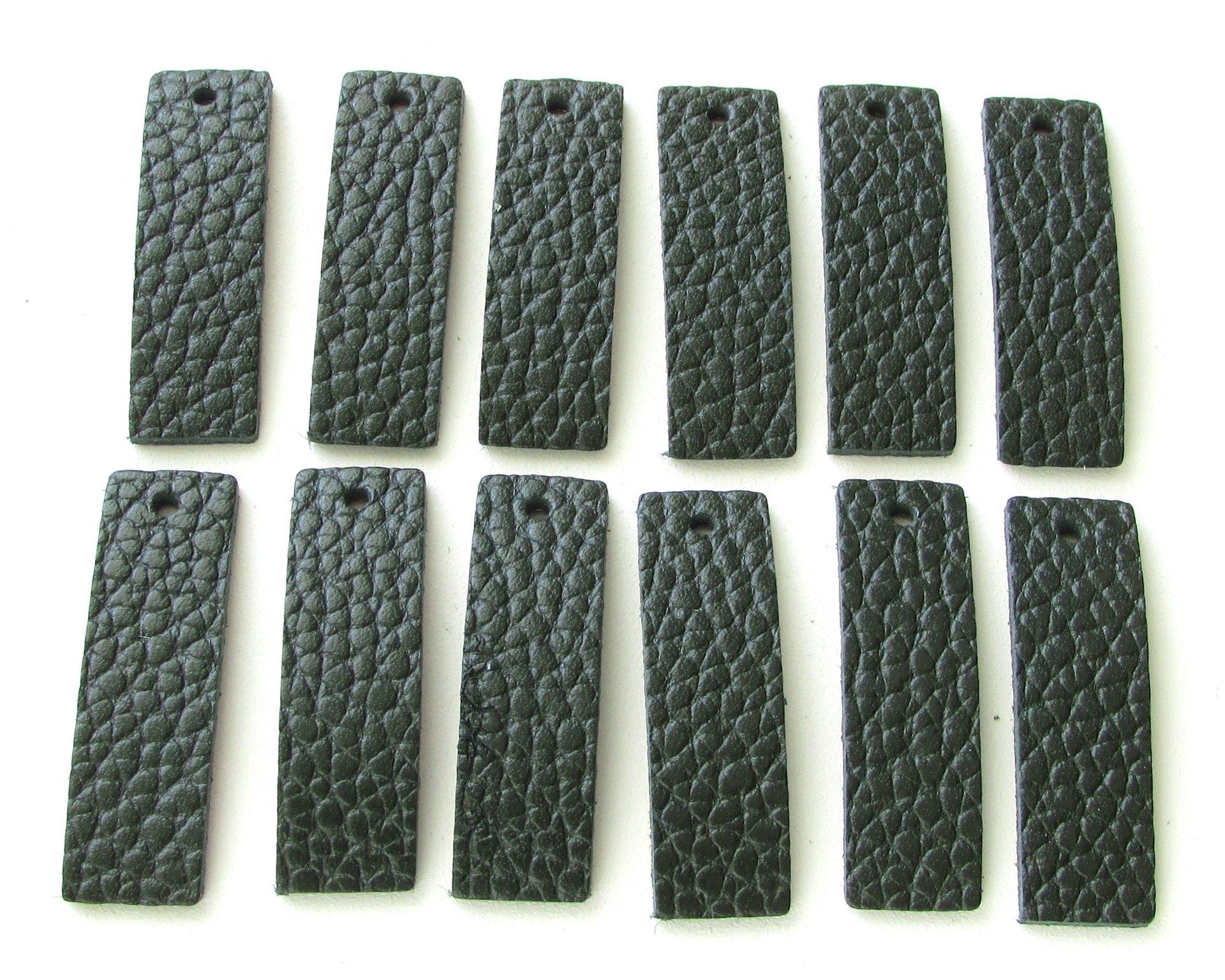 1.4"  Reversible Rectangle Pendants, Double-Sided Leather (12)