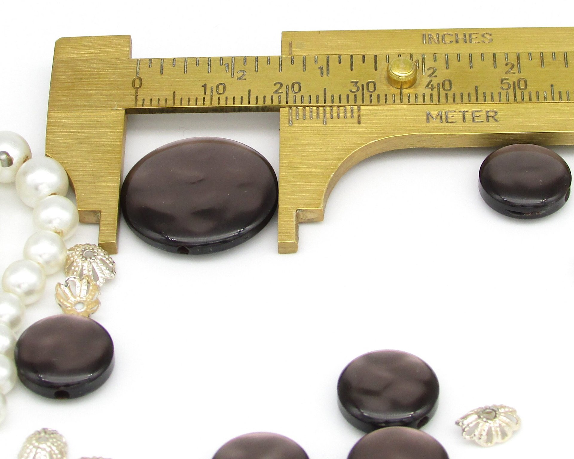 Salvaged Bead Lot, Vintage Faux Pearls and Bead Caps