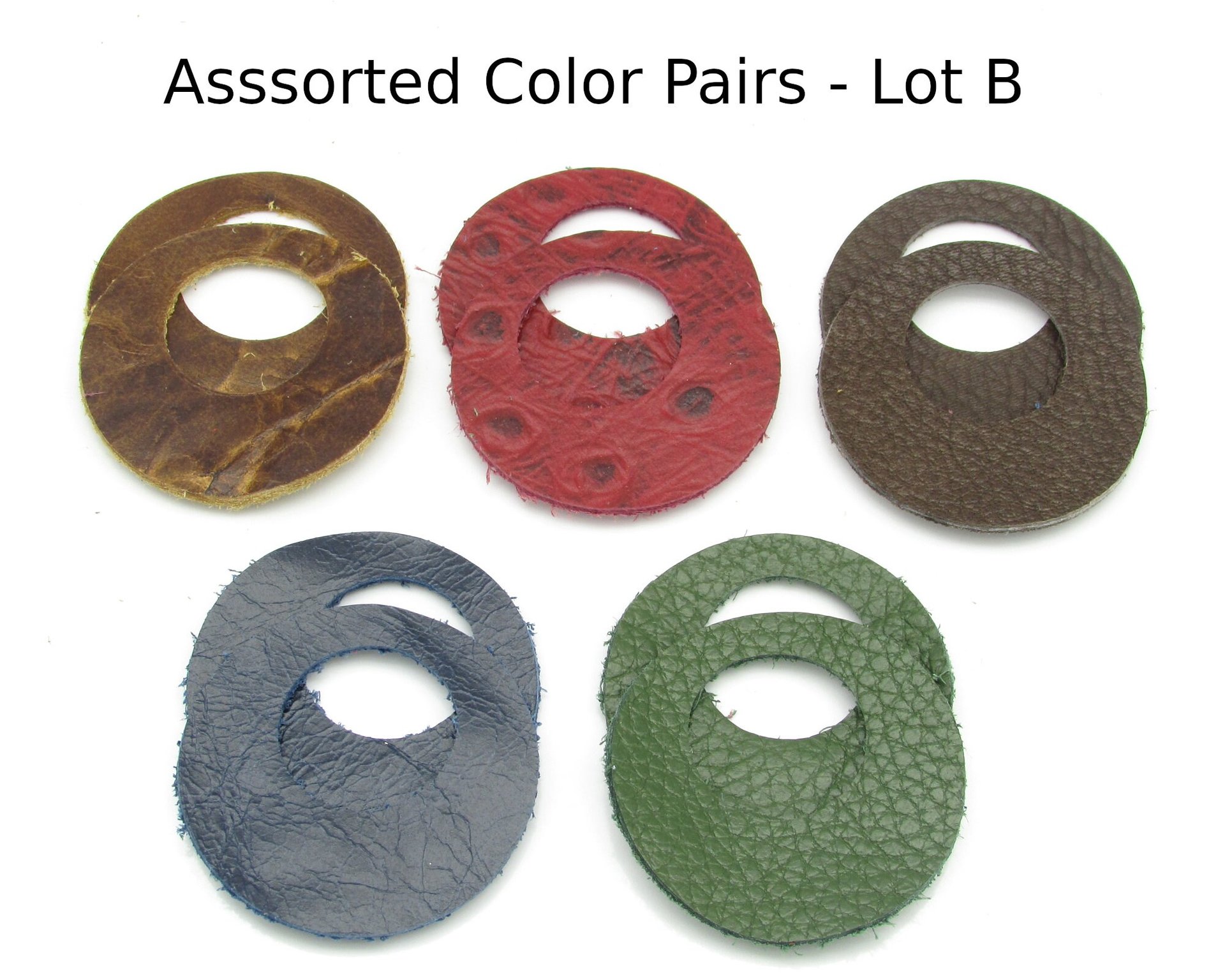 Go-Go Die Cut Pendants, Upcycled Top Grain Leather 1.5 Inch Round Earring Blanks (10)