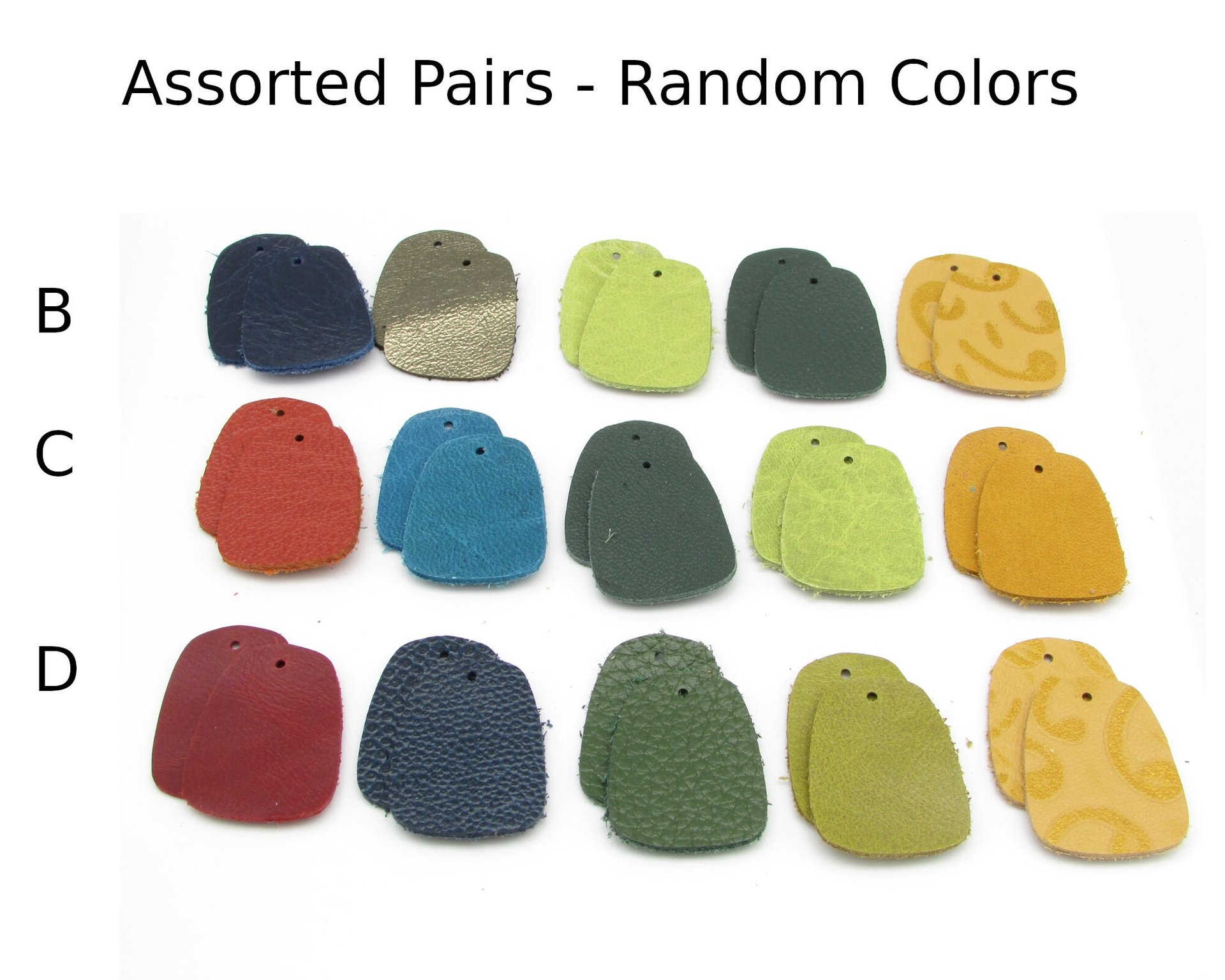 1.125 Inch Small Trapezoid Pendants, Upcycled Leather Die Cuts (10)