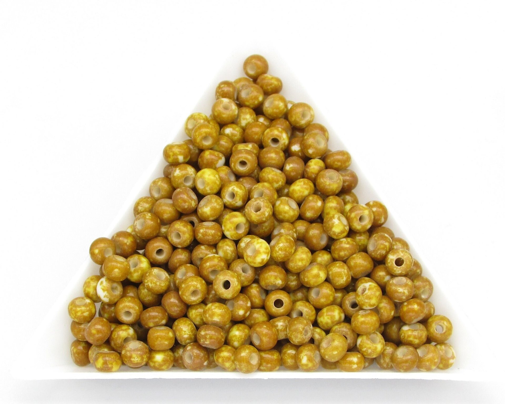 6/0 Seed Beads Opaque Brown Travertine