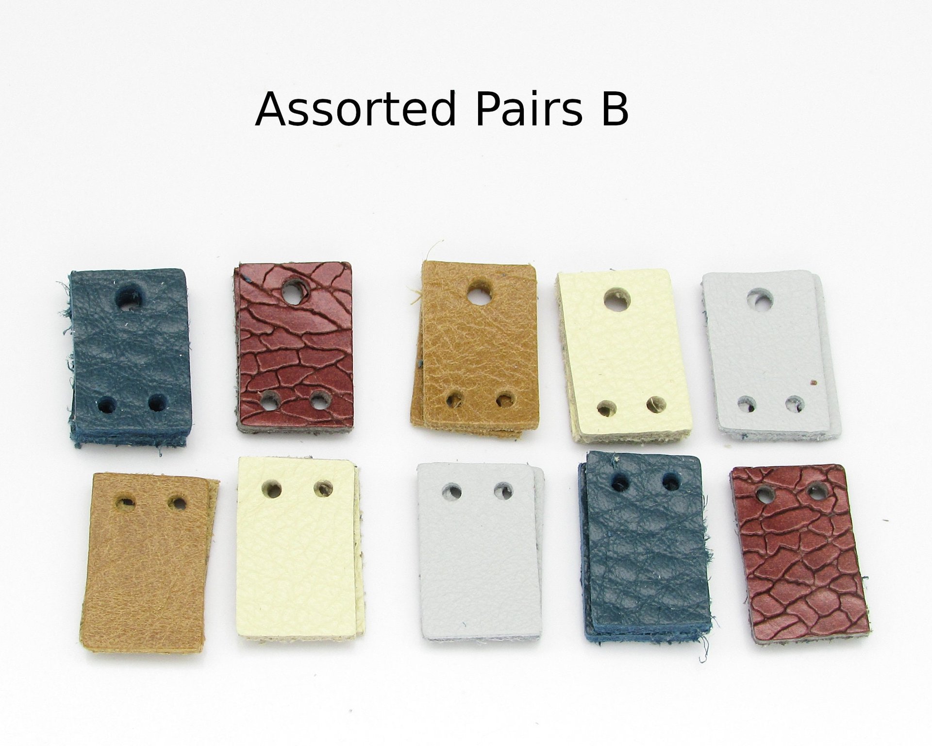 3/4" Rectangles, Small Leather Die Cut Tops and Bottoms for Articulated Dangles